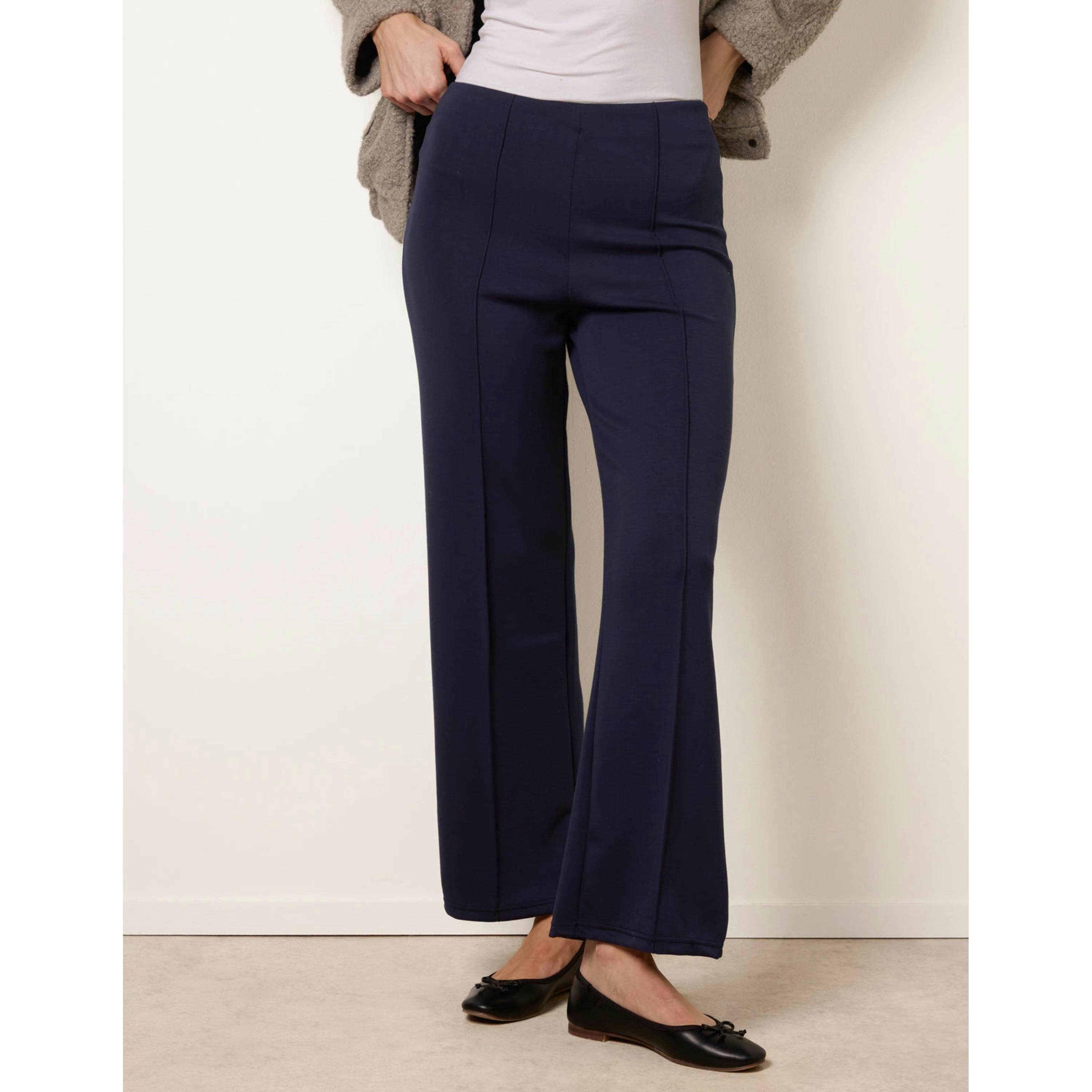 Blue Vanilla Pintuck Jersey Trousers  in Navy , view 4 of 4