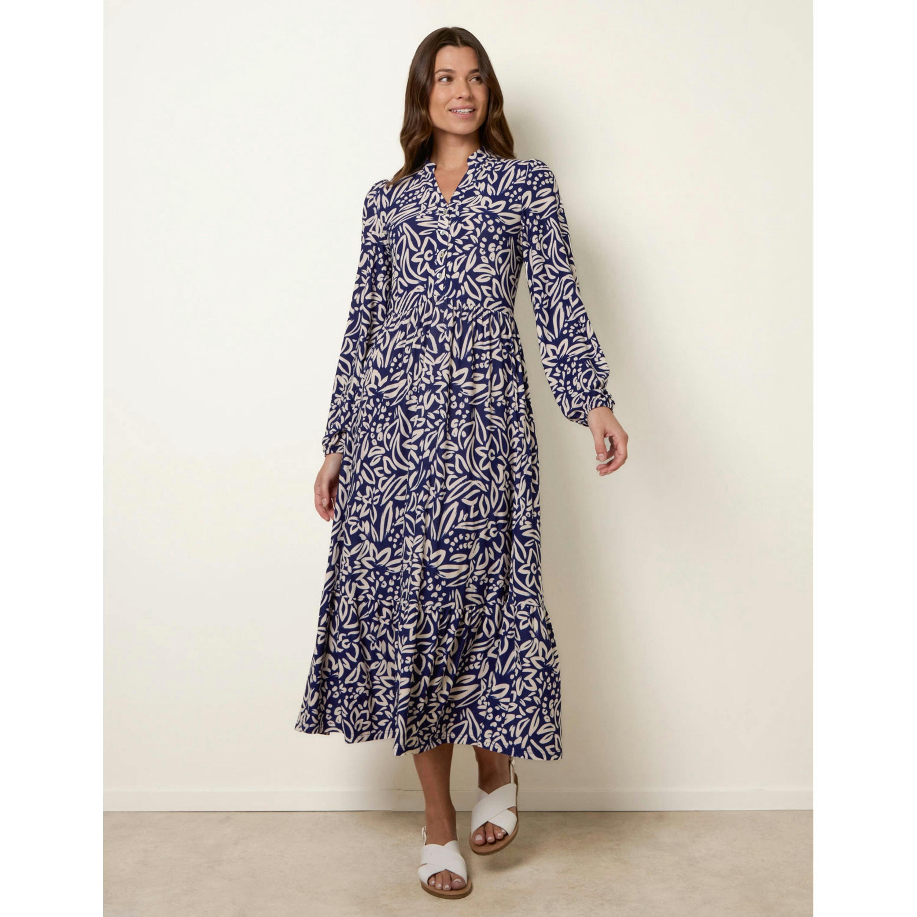 Blue Vanilla Button Front Collared Midi Dress   in  Navy , view 1 of 4