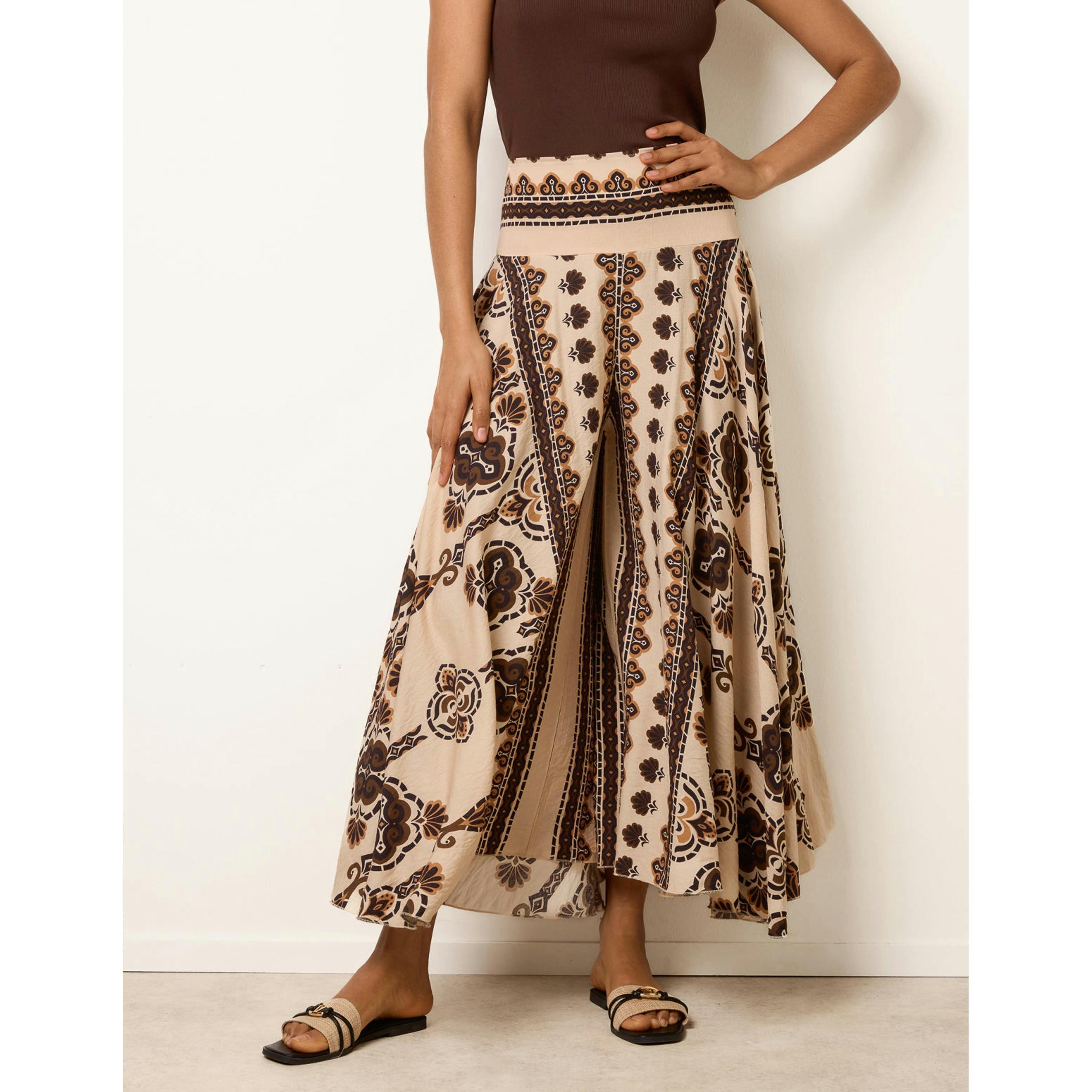 Blue Vanilla Deep Waist Flowy Pants   in  Brown , view 1 of 6