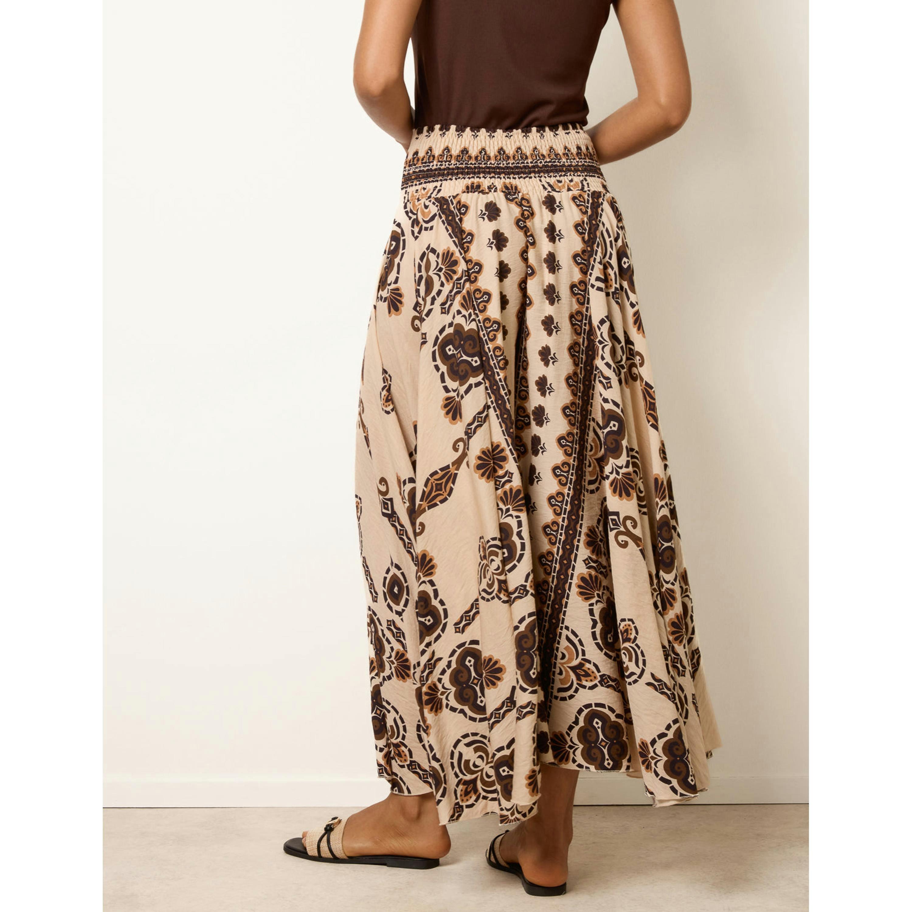 Blue Vanilla Deep Waist Flowy Pants  in Brown , view 2 of 6