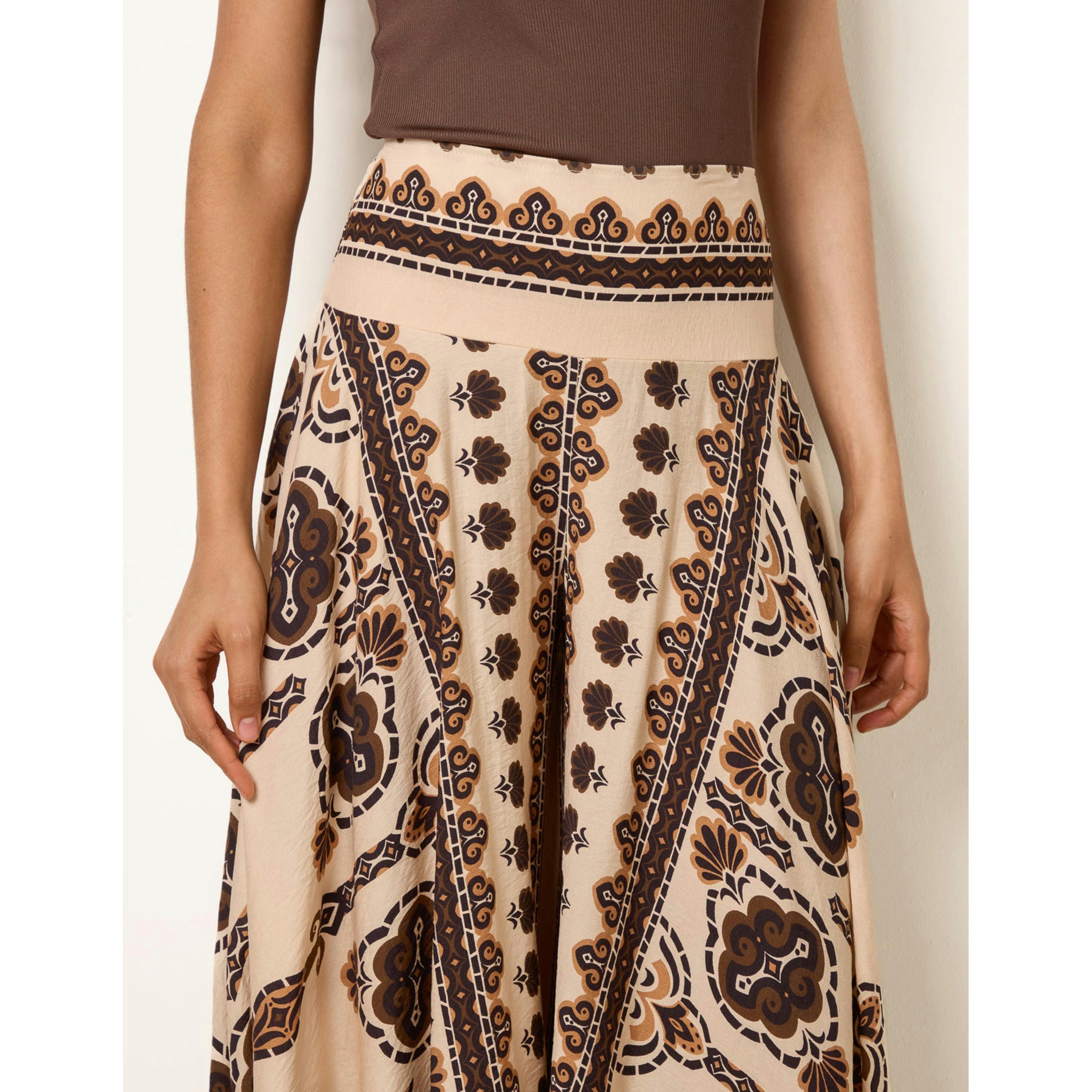 Blue Vanilla Deep Waist Flowy Pants  in Brown , view 3 of 6