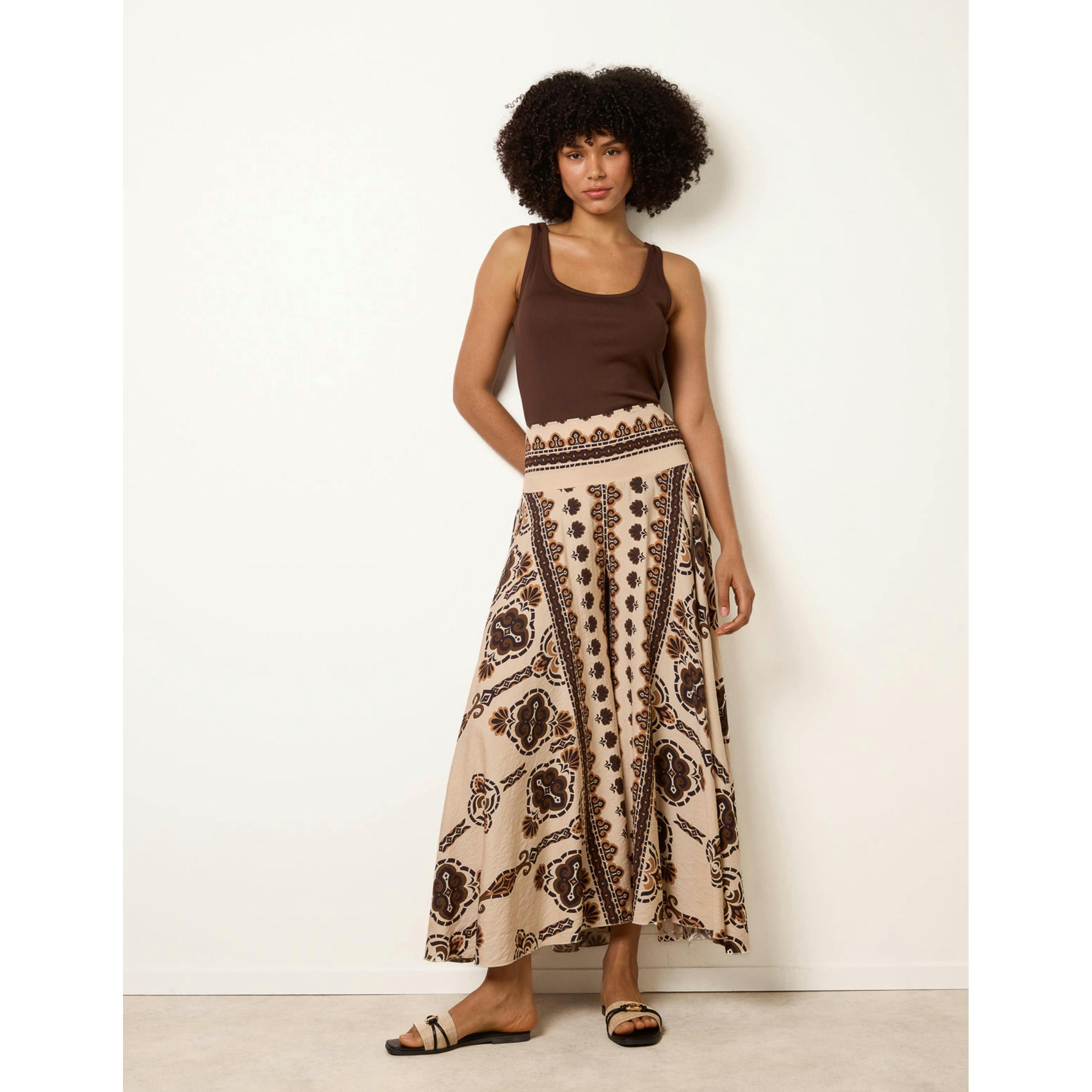 Blue Vanilla Deep Waist Flowy Pants  in Brown , view 4 of 6