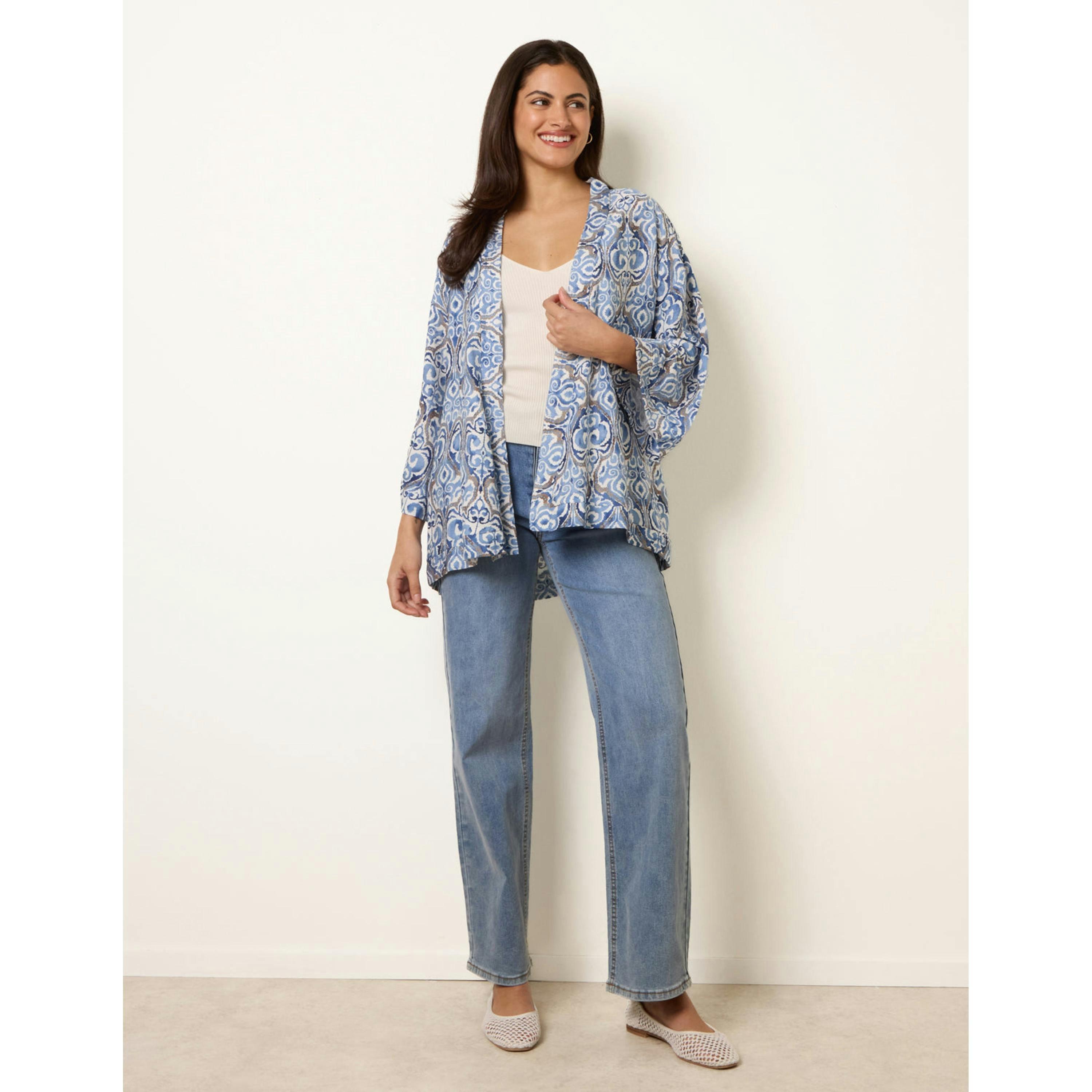 Blue Vanilla 3/4 Sleeve Kimono  in Navy , view 4 of 4