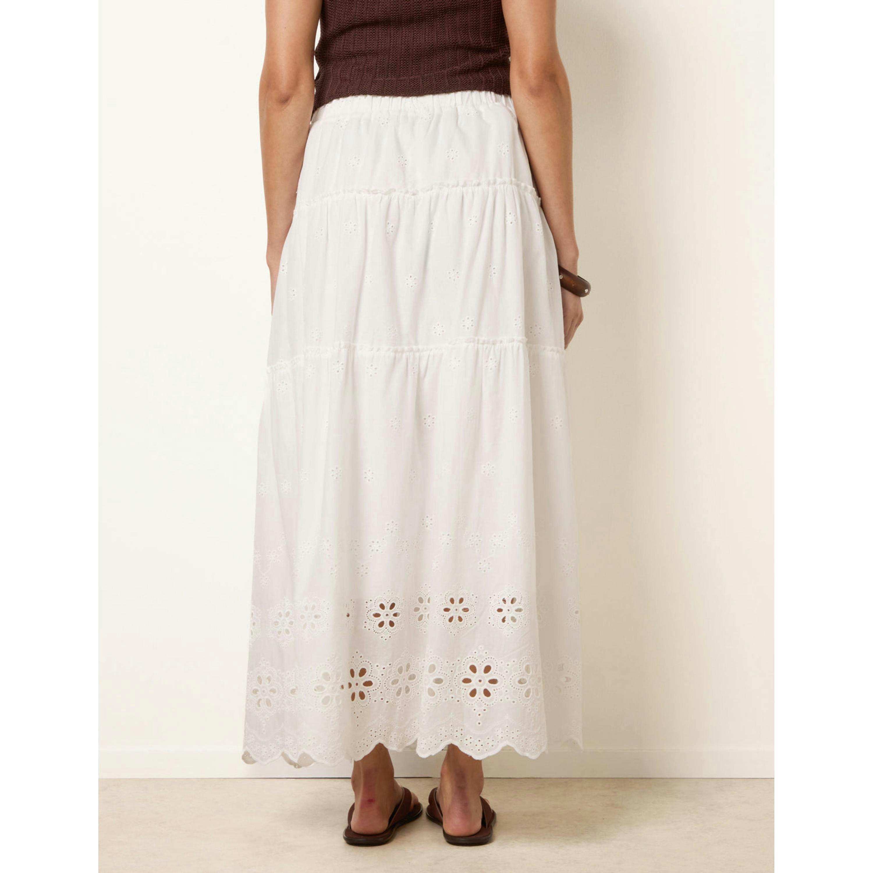 Blue Vanilla Crochet Detailed Maxi Skirt  in White , view 2 of 4