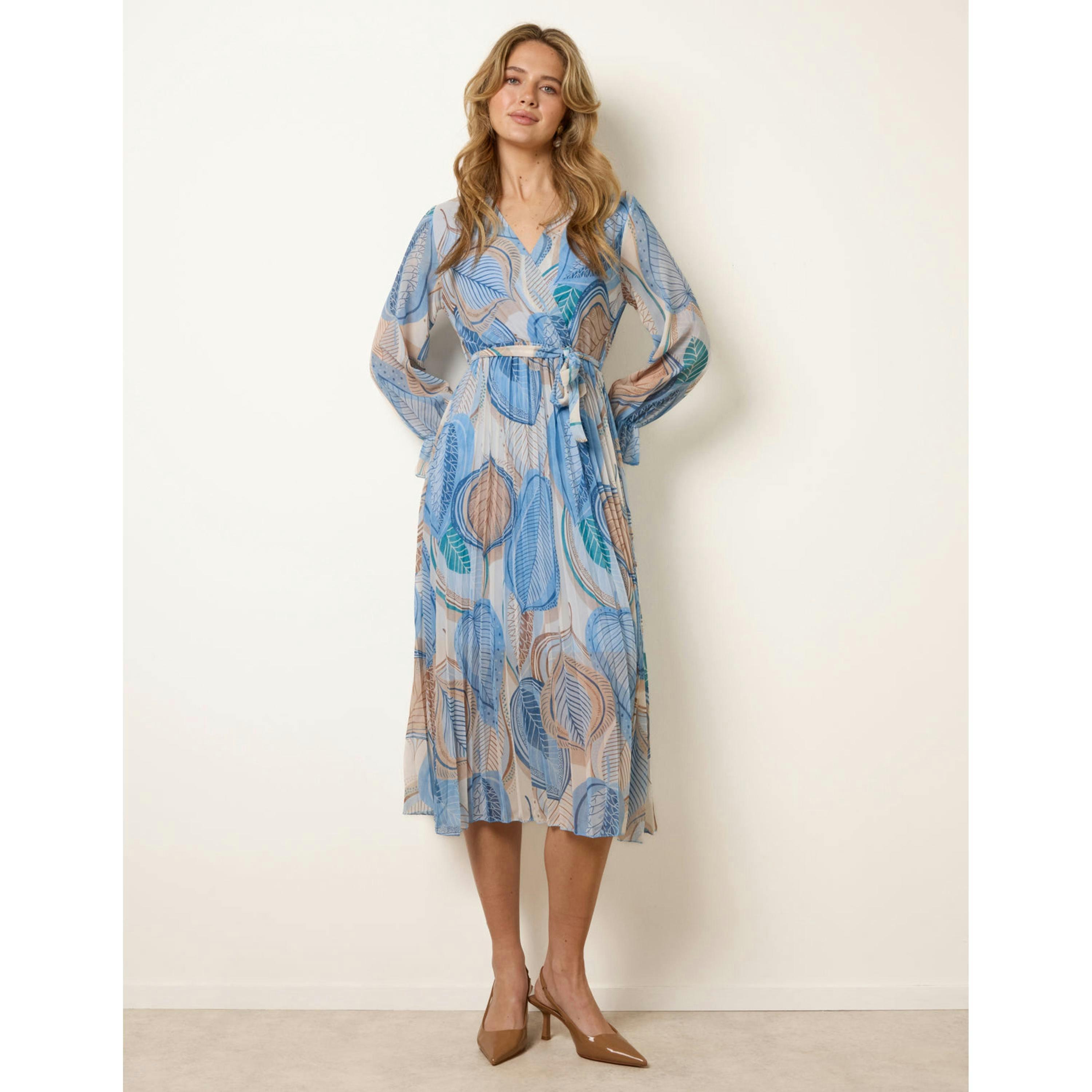 Blue Vanilla Crossover Pleated Dress   in  Blue , view 1 of 4