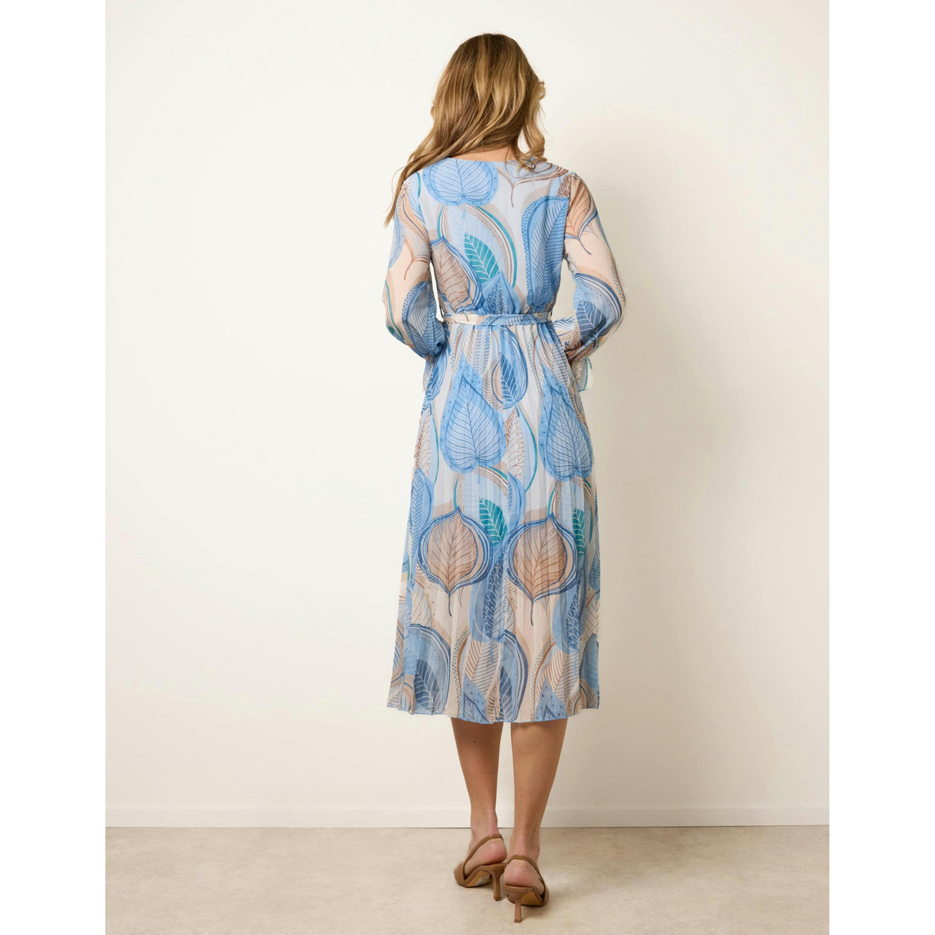 Blue Vanilla Crossover Pleated Dress  in Blue , view 2 of 4