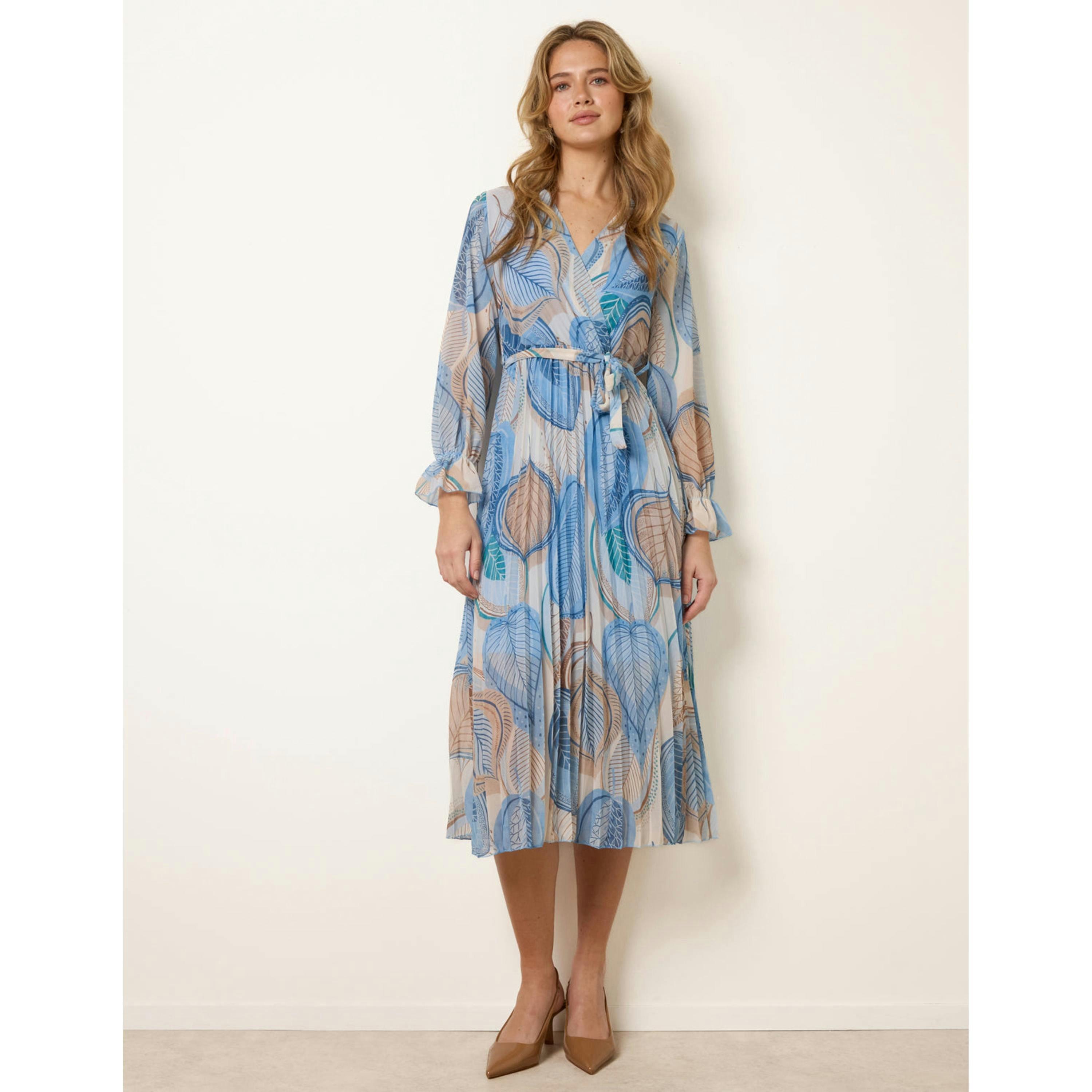 Blue Vanilla Crossover Pleated Dress  in Blue , view 3 of 4