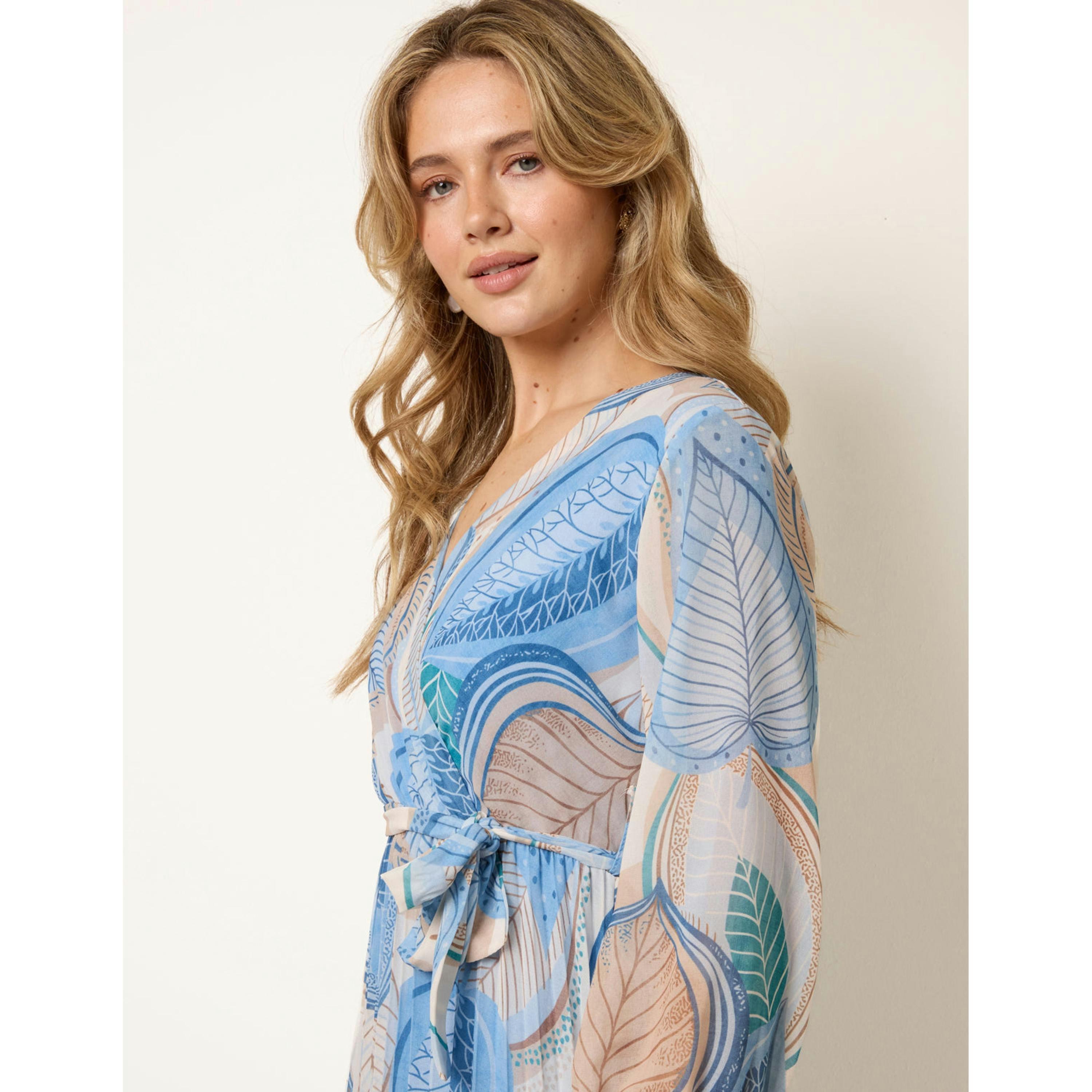 Blue Vanilla Crossover Pleated Dress  in Blue , view 4 of 4