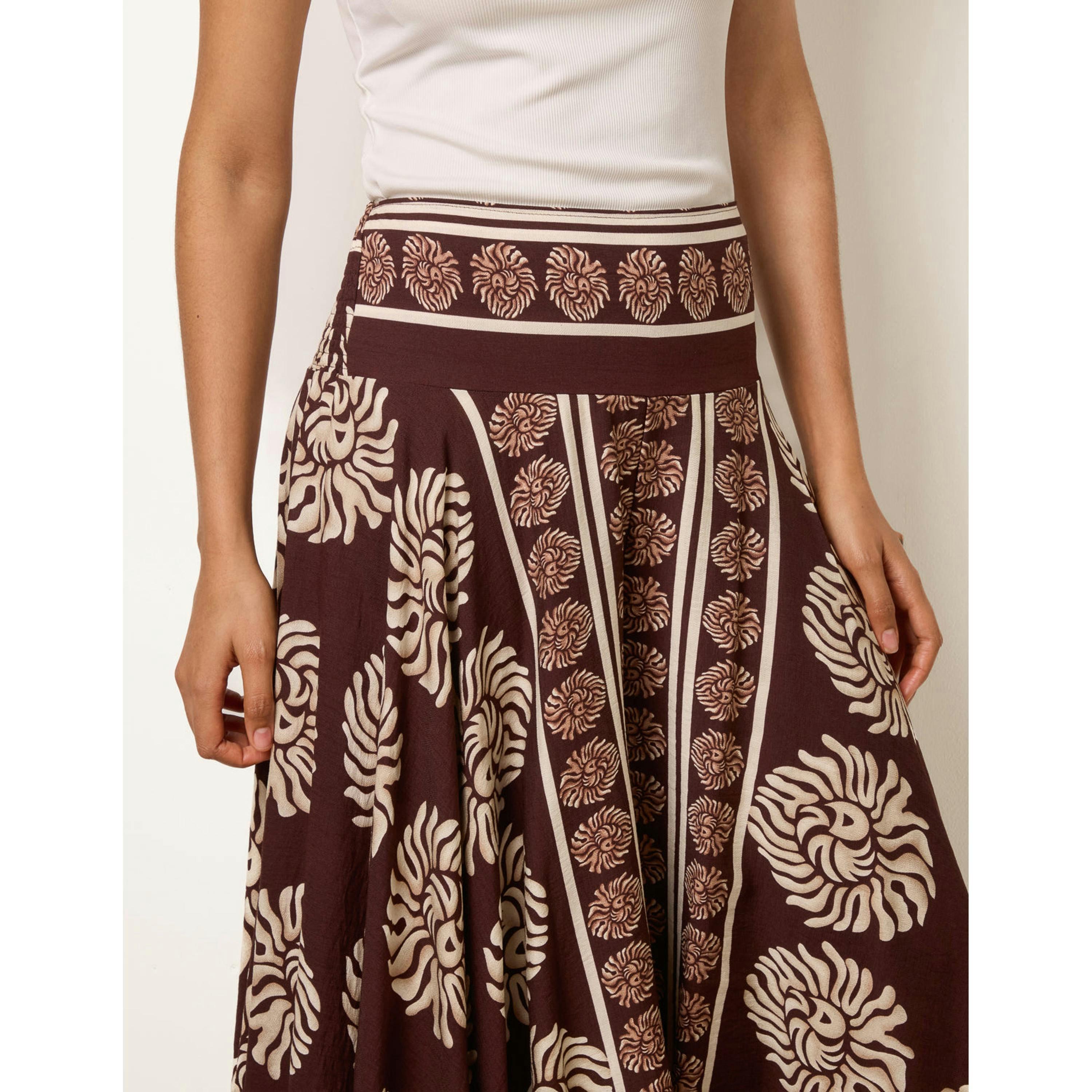 Blue Vanilla Deep Waist Flowy Pants  in Brown , view 3 of 4