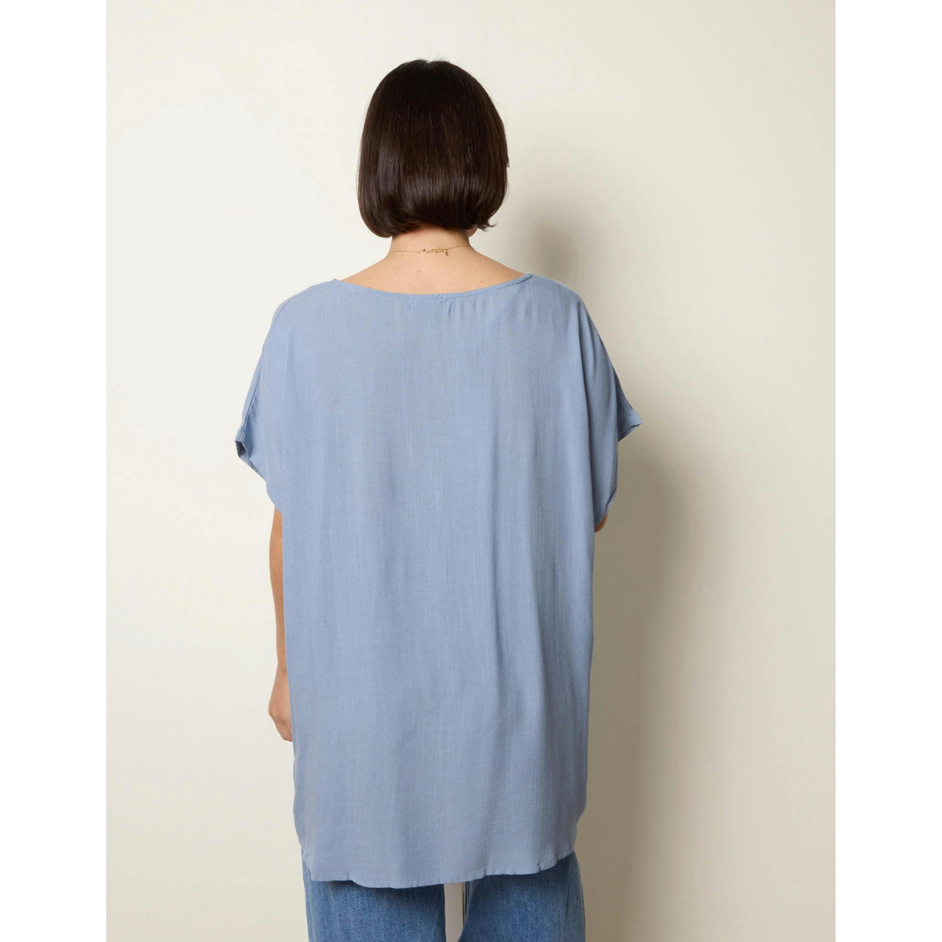 Blue Vanilla Short-Sleeve Tunic Top  in Blue , view 2 of 4
