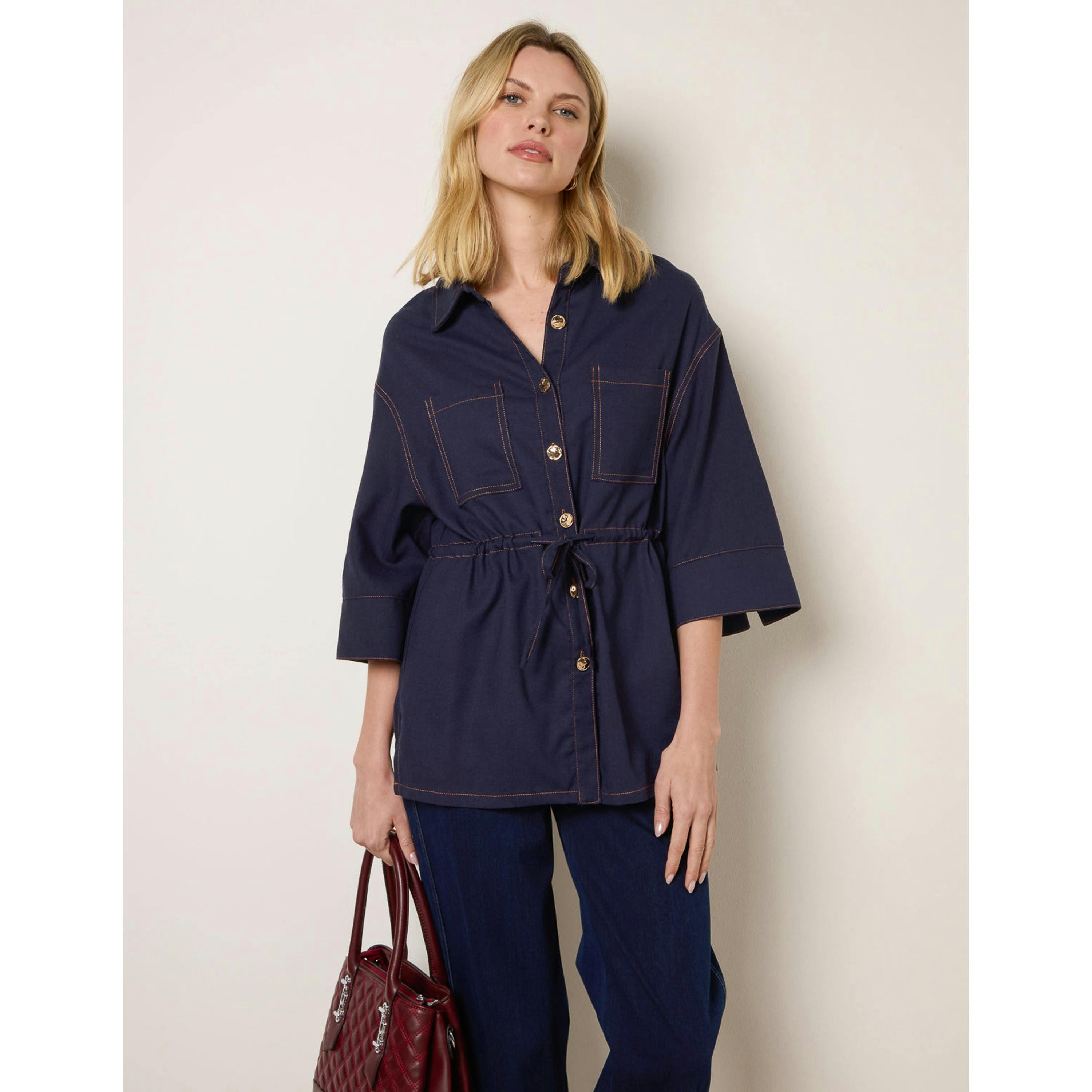 Blue Vanilla Denim Shirt Jacket   in  Navy , view 1 of 5