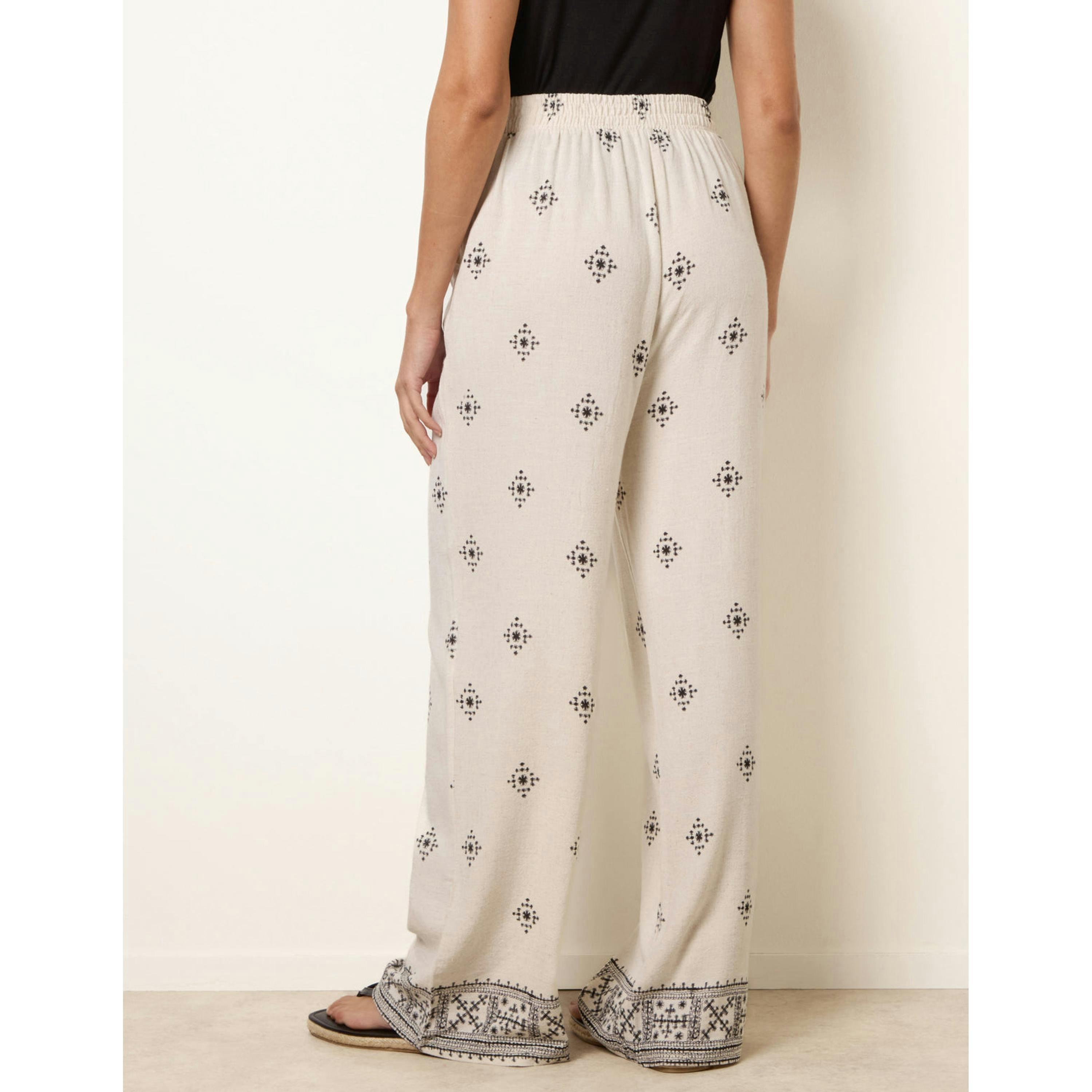Blue Vanilla Trousers With All Over Embroidery  in Stone , view 2 of 5