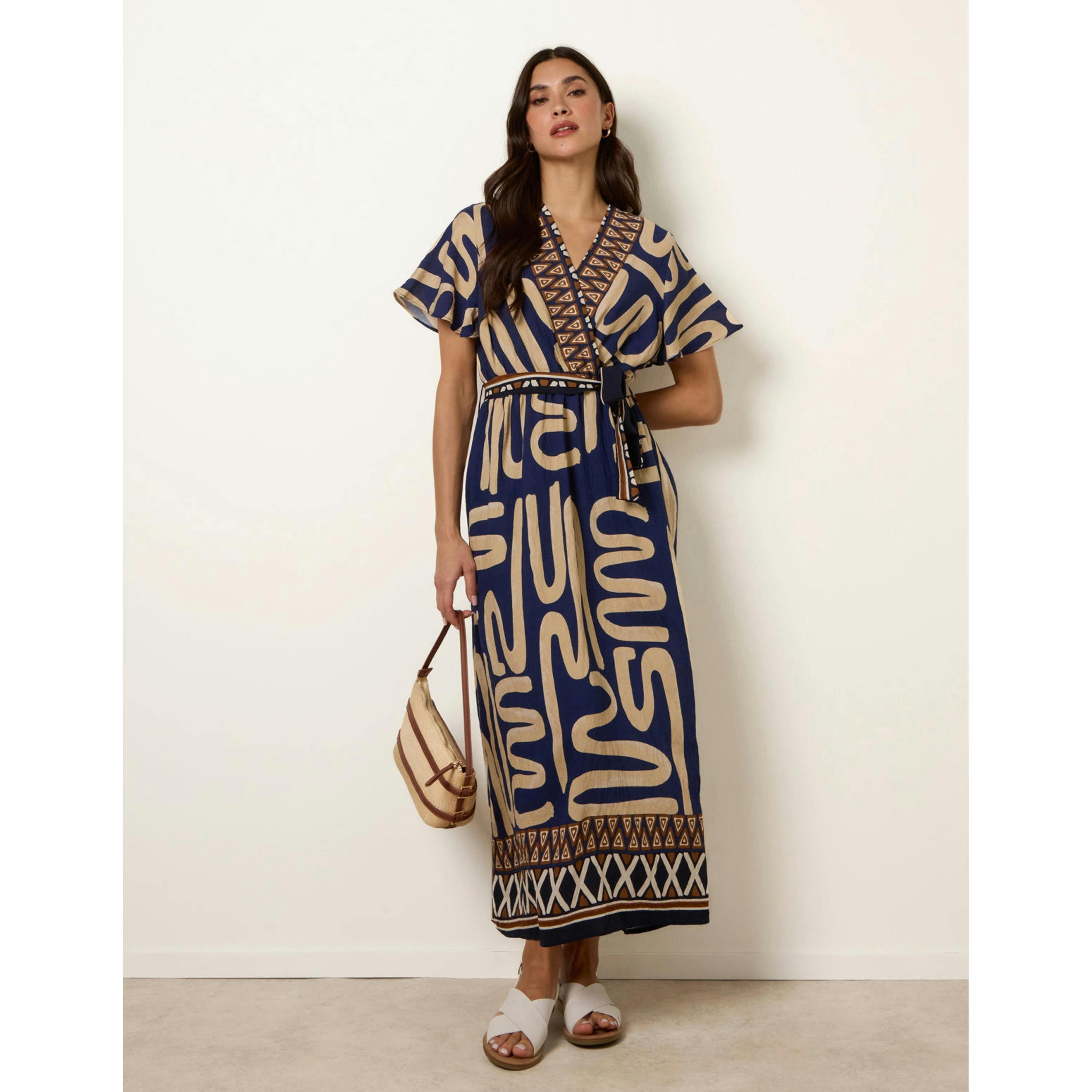 Blue Vanilla Dress With Abstract Print   in  Navy , view 1 of 4