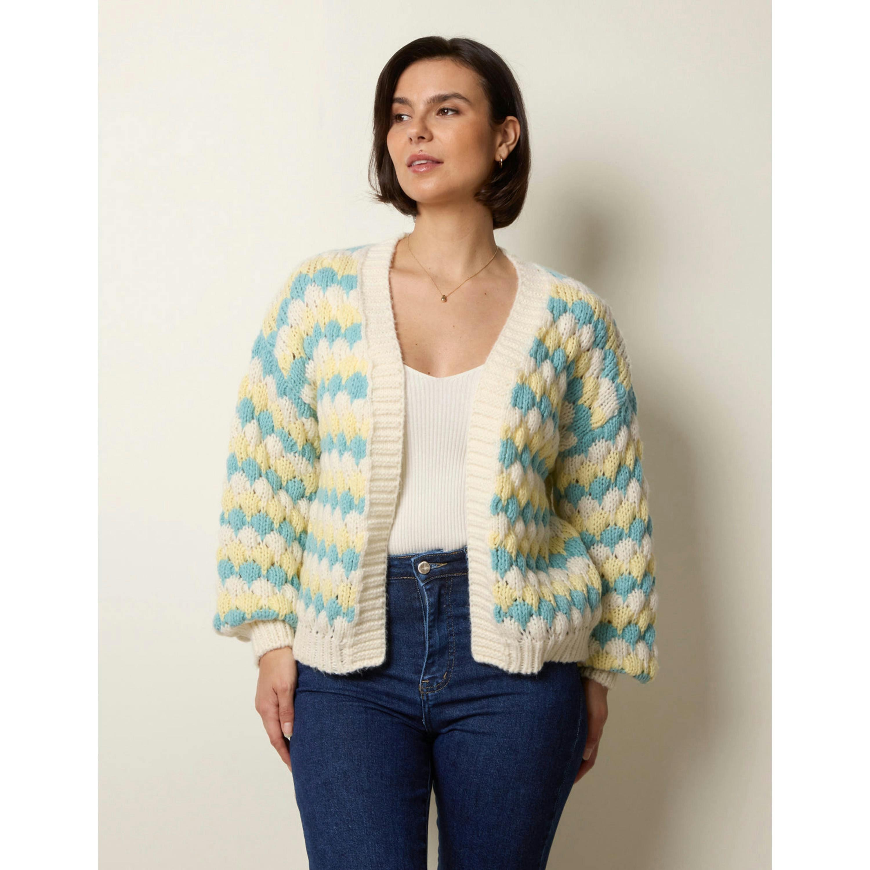 Blue Vanilla Multicoloured Striped Cardigan   in  Blue , view 1 of 4