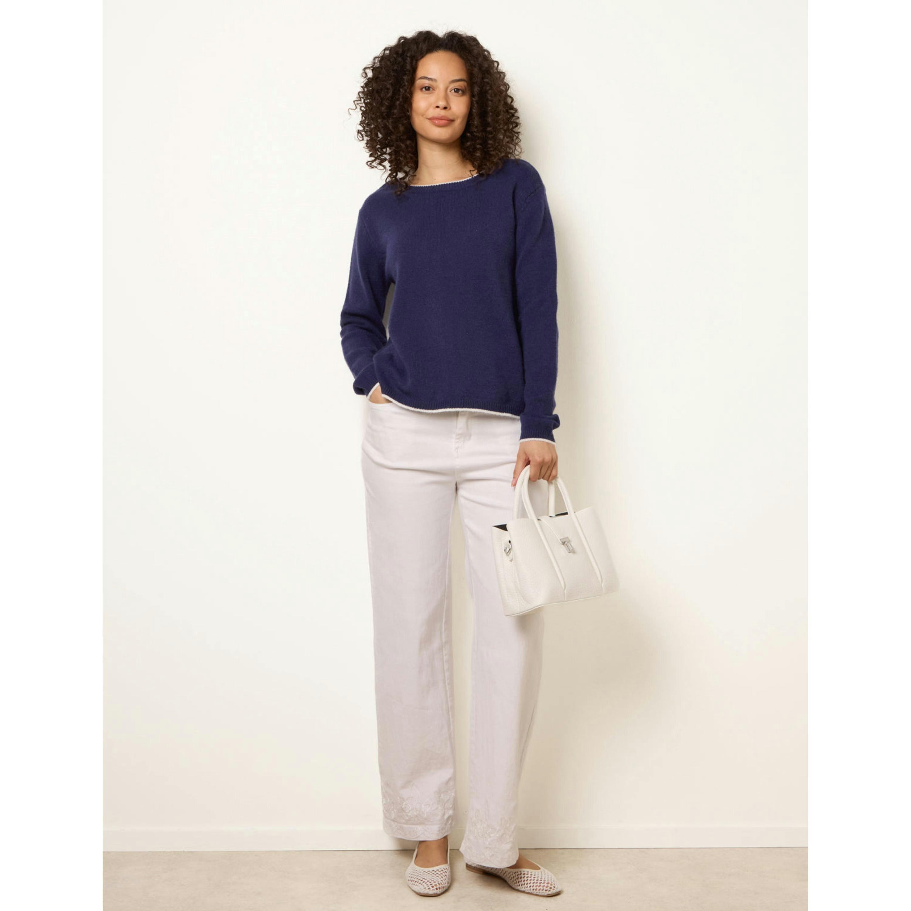Blue Vanilla Back Bow Jumper  in Navy , view 4 of 4