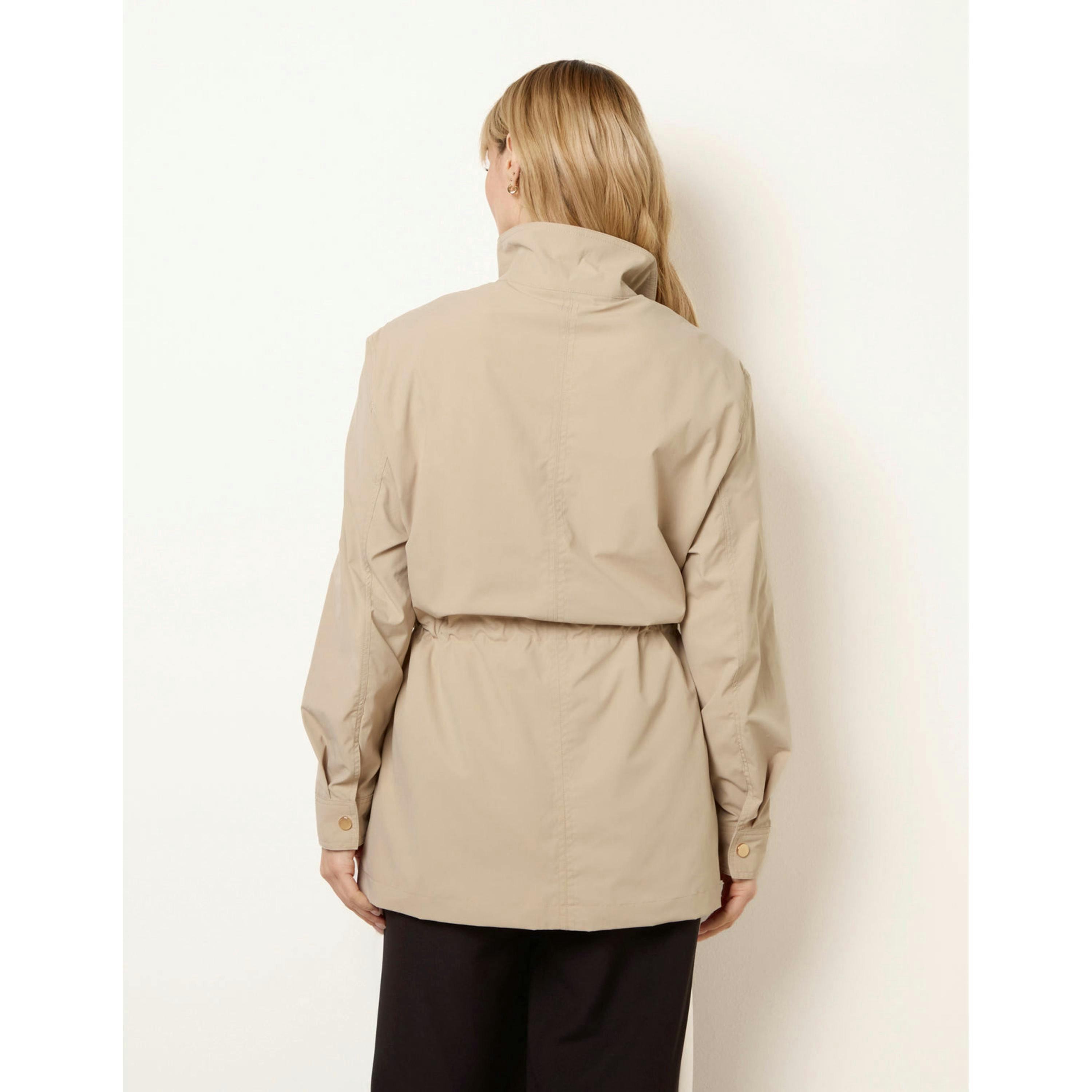 Blue Vanilla Adjustable Tie Up Light Weight Jacket  in Stone , view 2 of 4