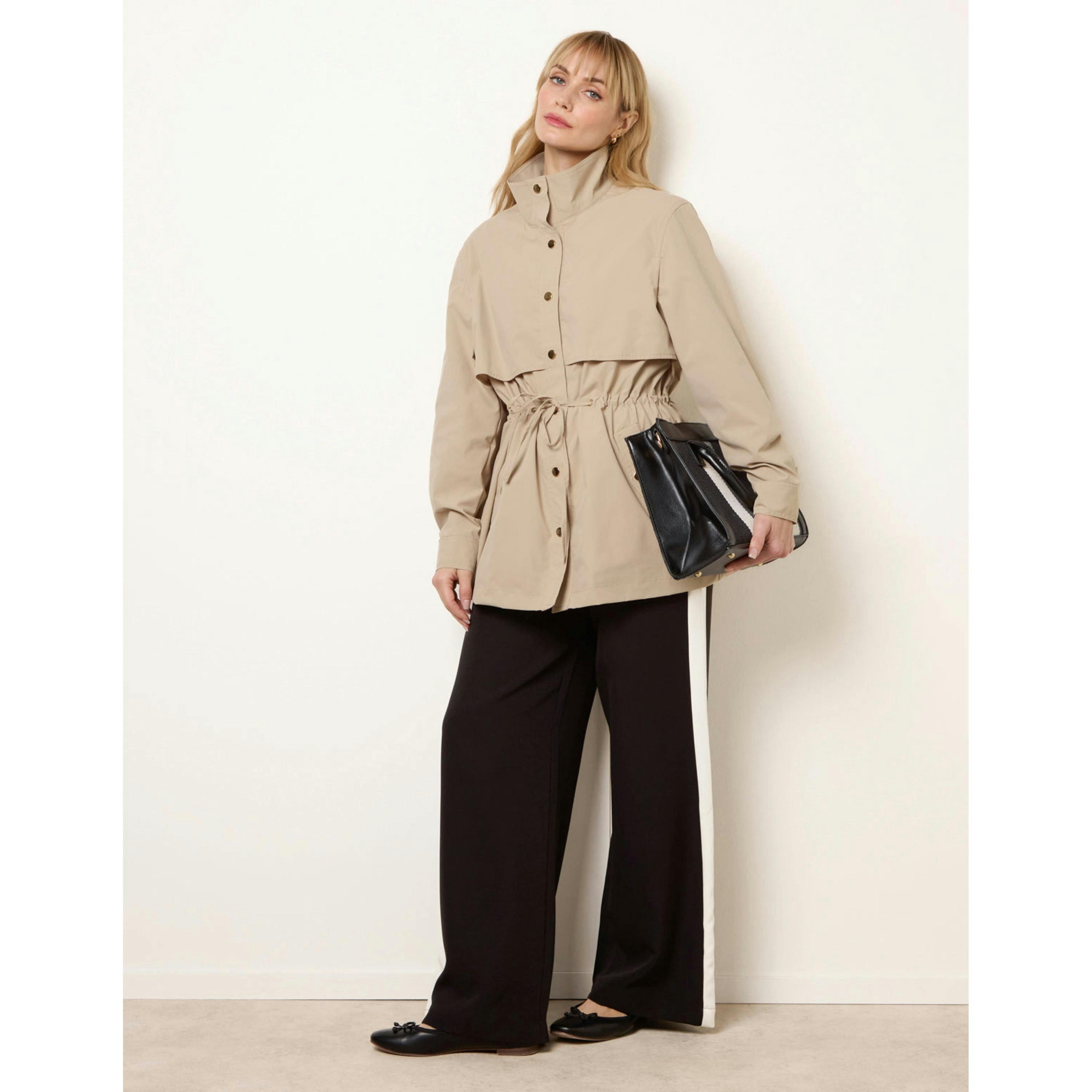 Blue Vanilla Adjustable Tie Up Light Weight Jacket  in Stone , view 4 of 4