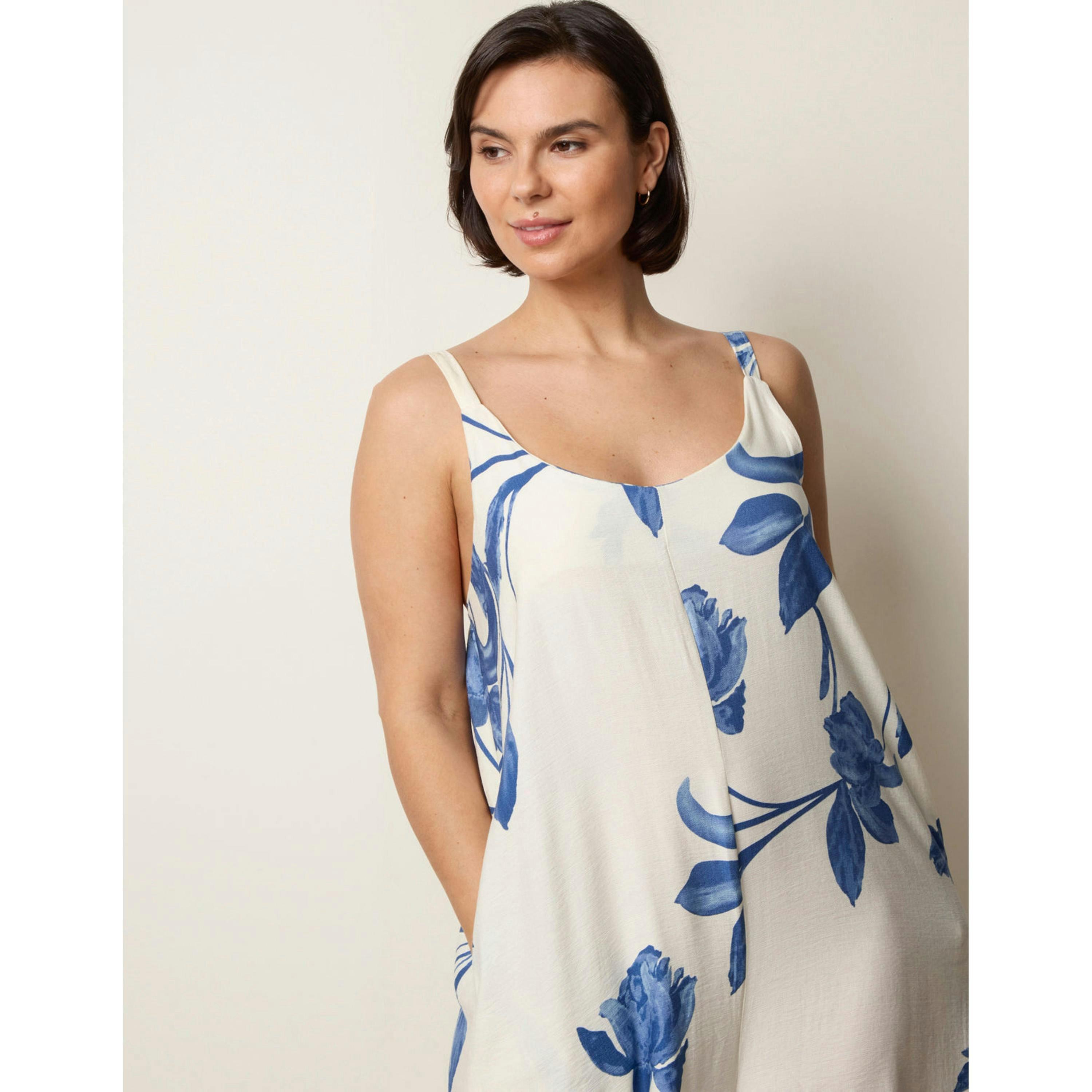 Blue Vanilla Floral Print Wide Leg Jumpsuit  in Blue , view 4 of 4