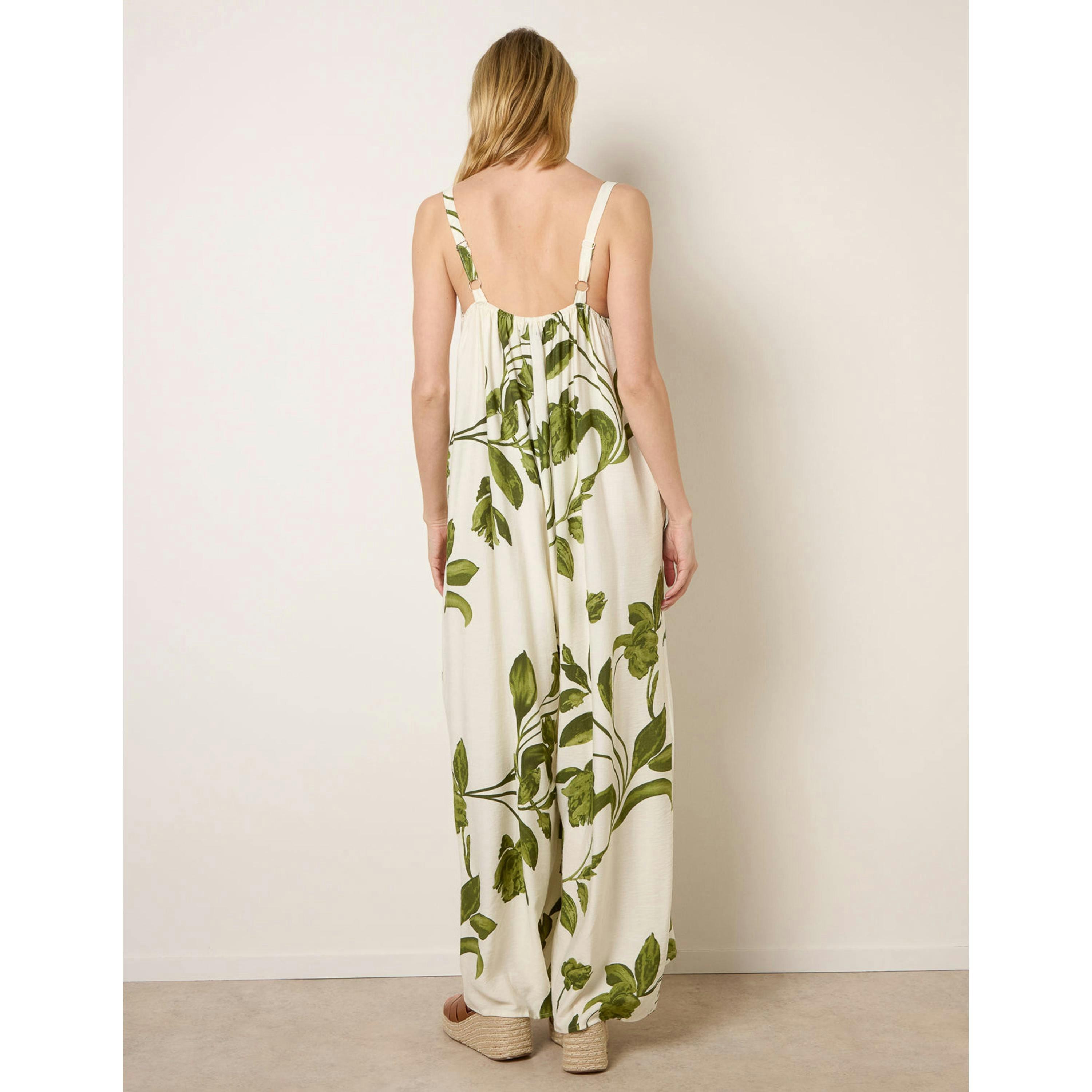 Blue Vanilla Floral Print Wide Leg Jumpsuit  in Green , view 2 of 4