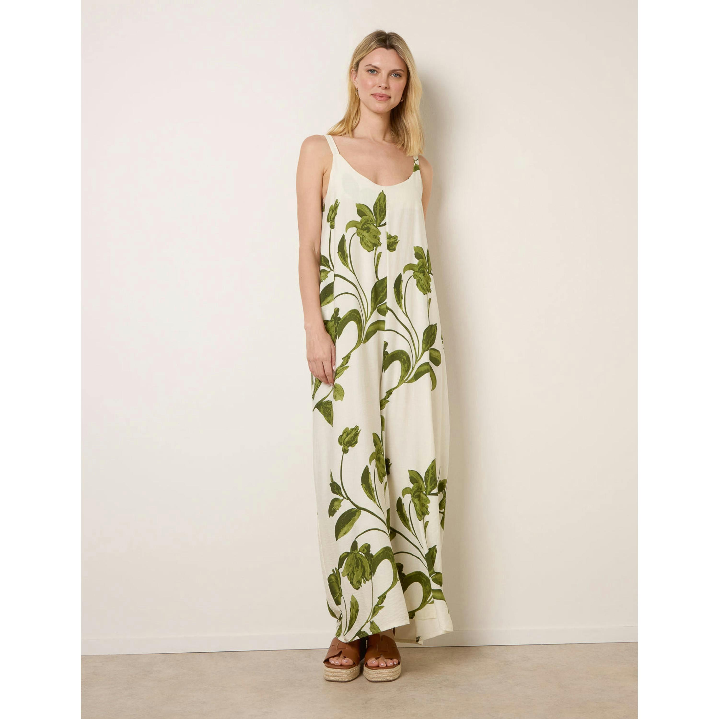 Blue Vanilla Floral Print Wide Leg Jumpsuit  in Green , view 4 of 4