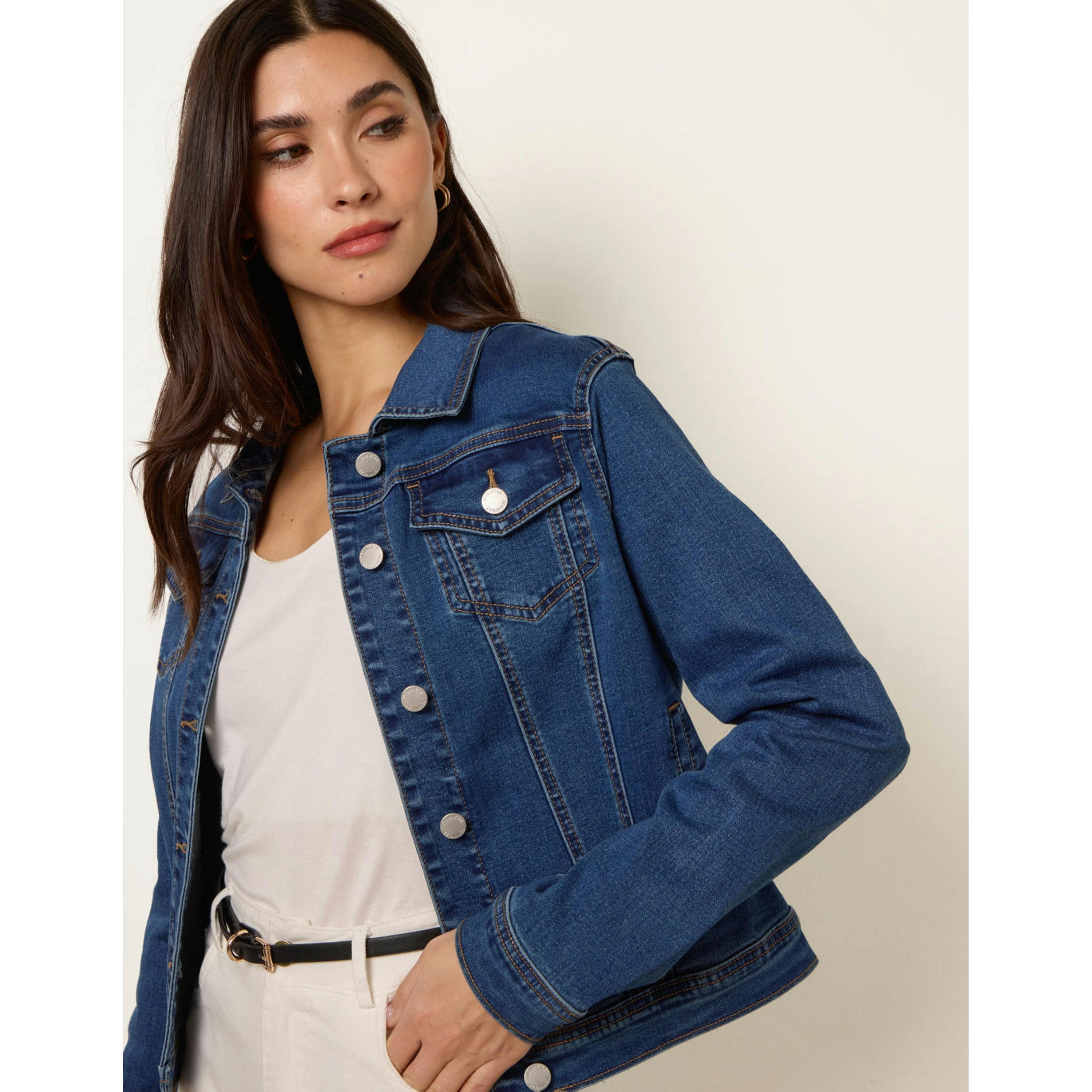 Blue Vanilla Stretch Denim Jacket  in Blue , view 3 of 5