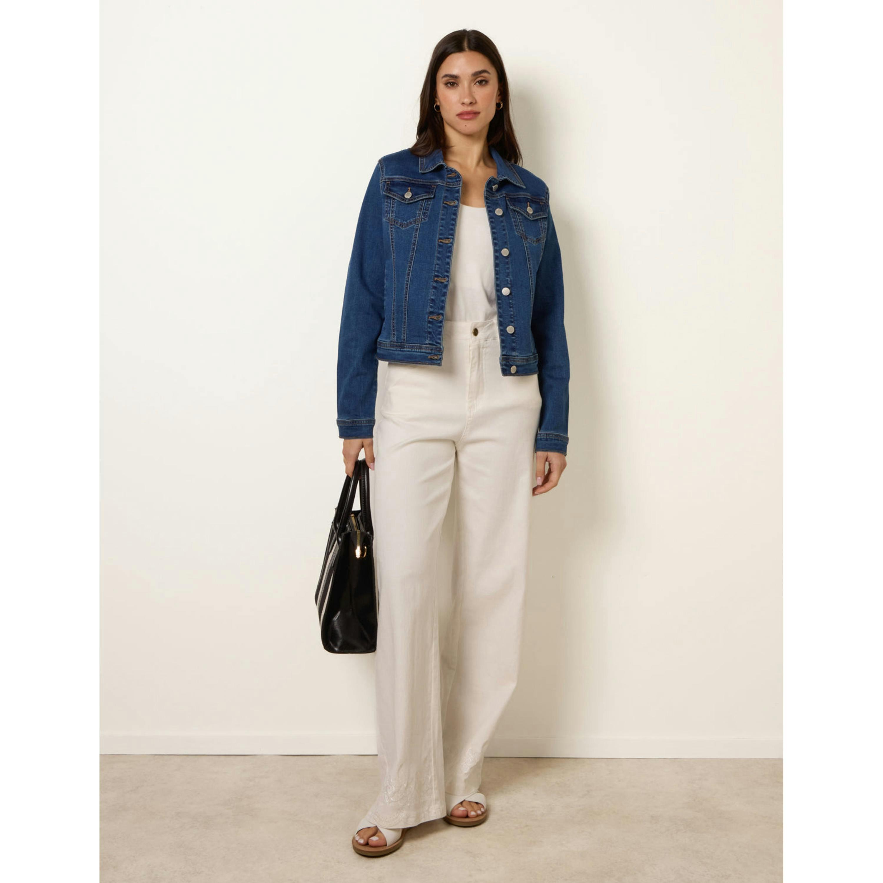 Blue Vanilla Stretch Denim Jacket  in Blue , view 4 of 5