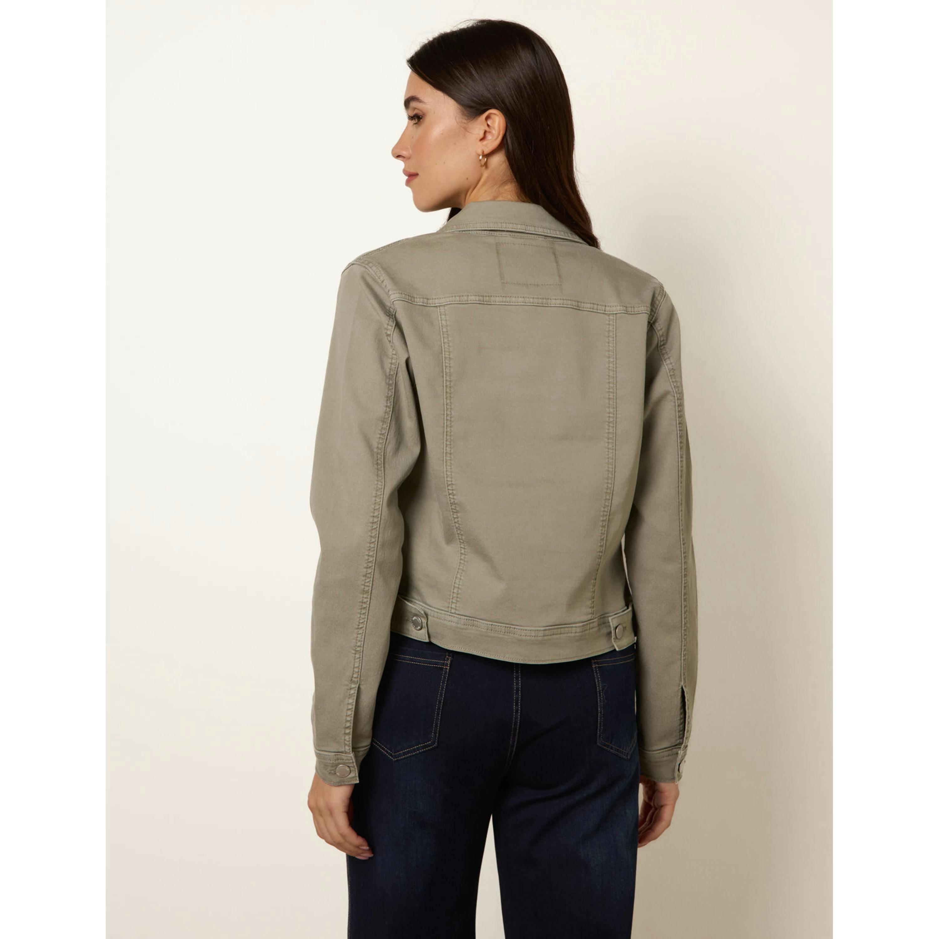 Blue Vanilla Stretch Denim Jacket  in Khaki , view 2 of 5