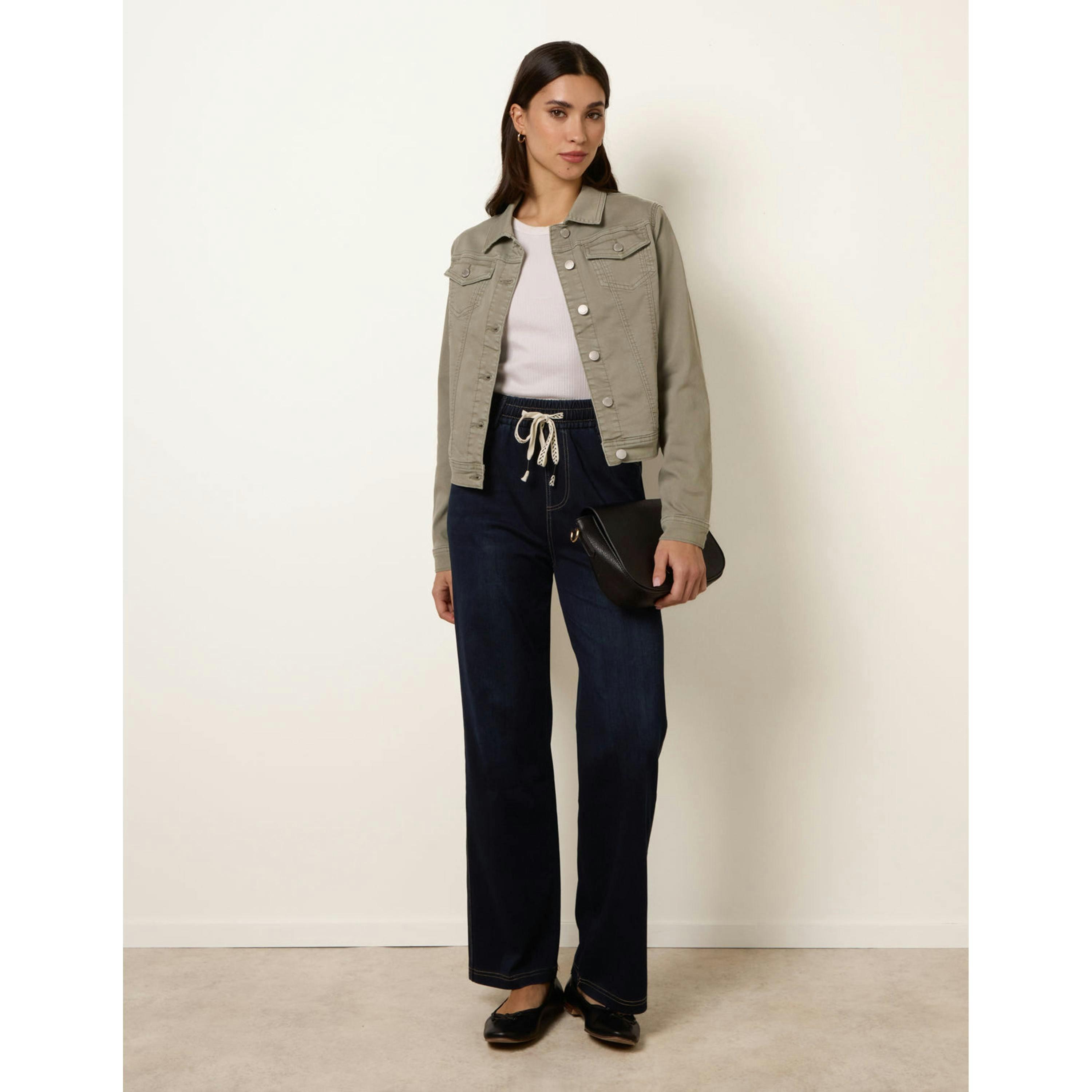 Blue Vanilla Stretch Denim Jacket  in Khaki , view 4 of 5