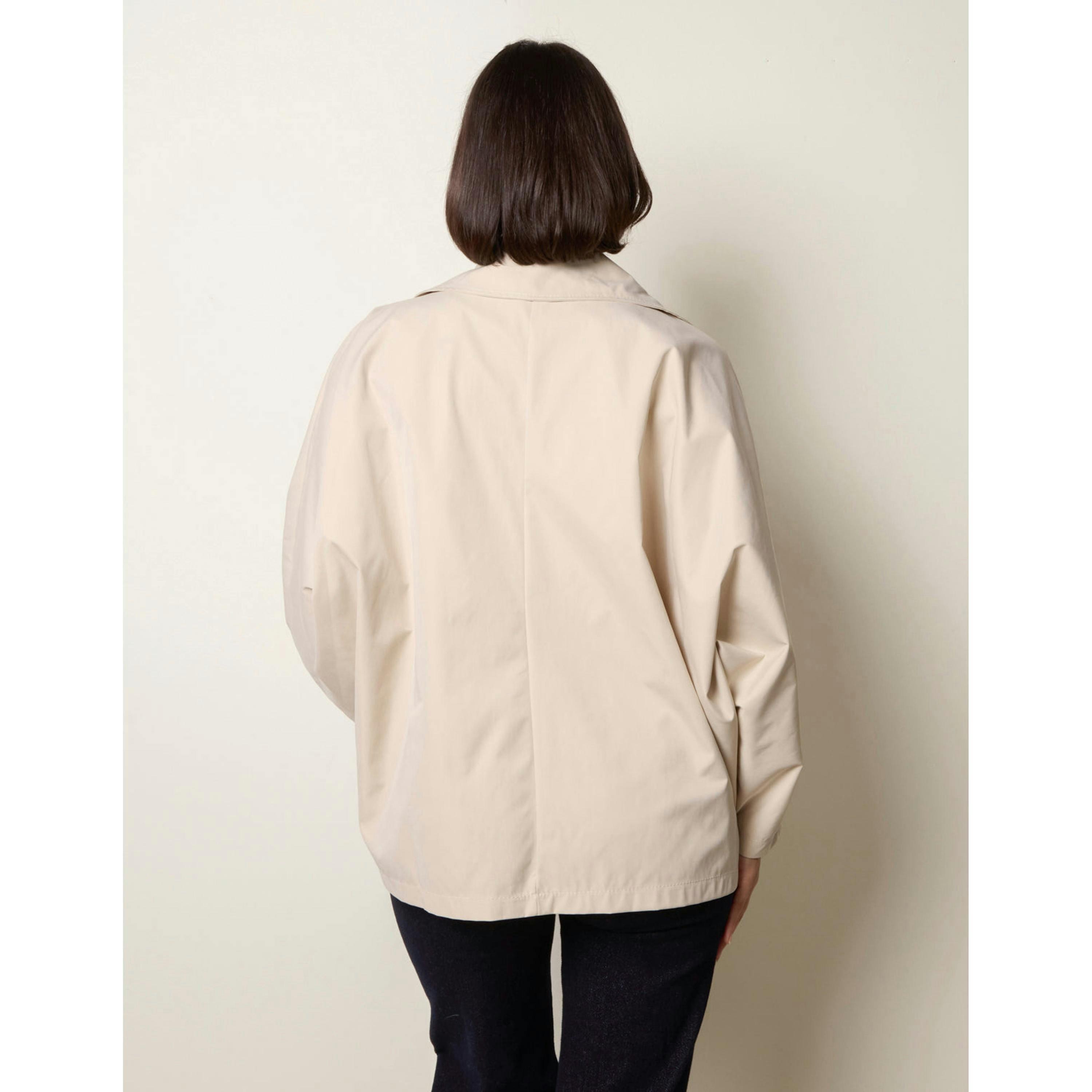 Blue Vanilla Oversized Short Length Trench Coat  in Beige , view 2 of 4