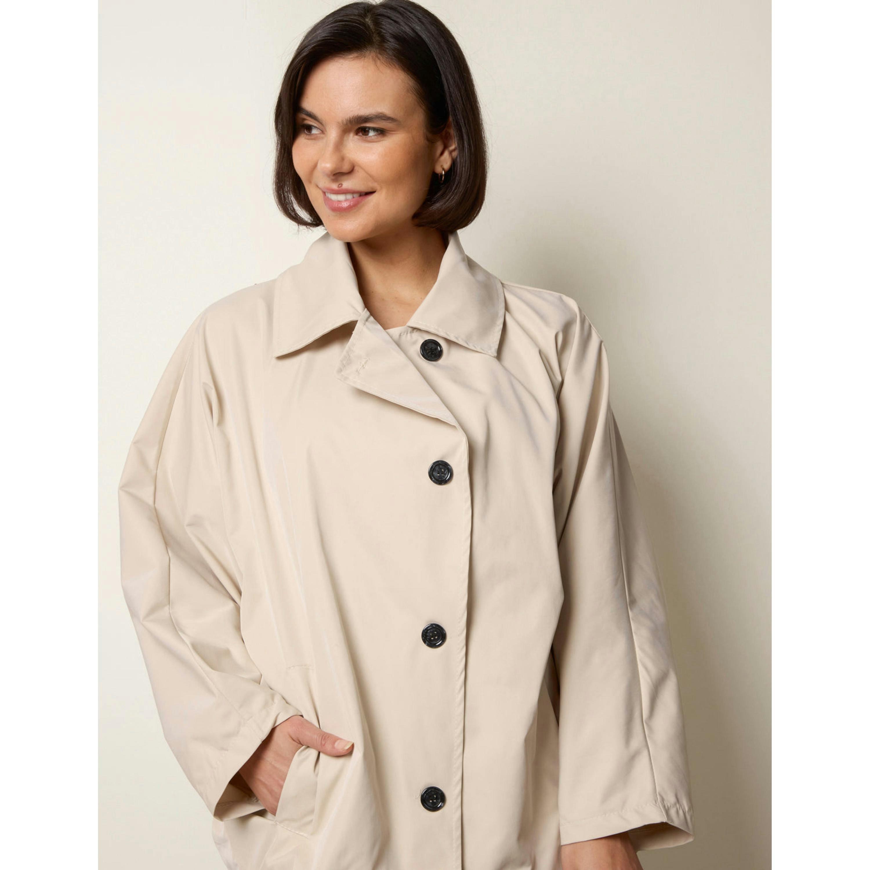Blue Vanilla Oversized Short Length Trench Coat  in Beige , view 3 of 4