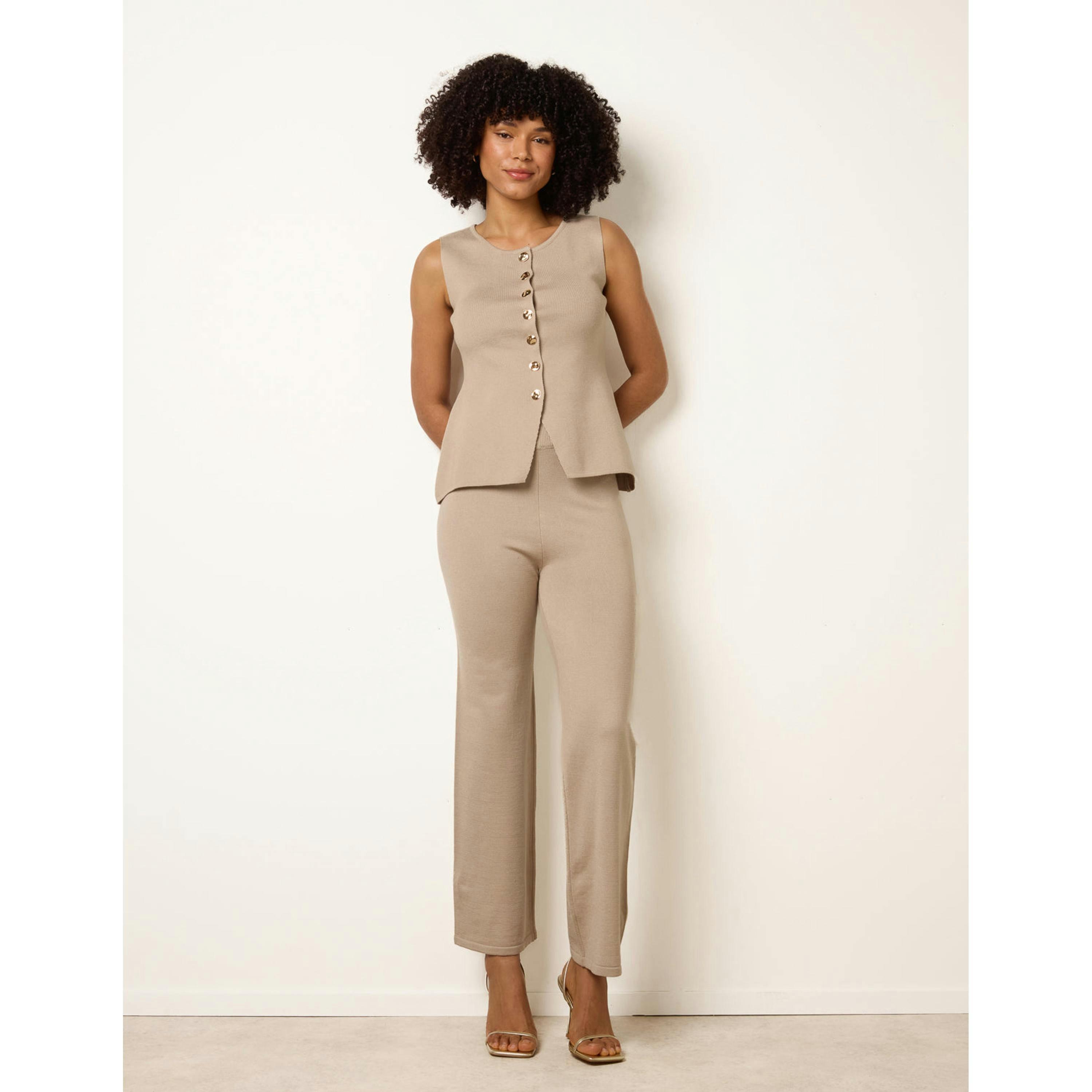 Blue Vanilla Set With Gold Button   in  Stone , view 1 of 4