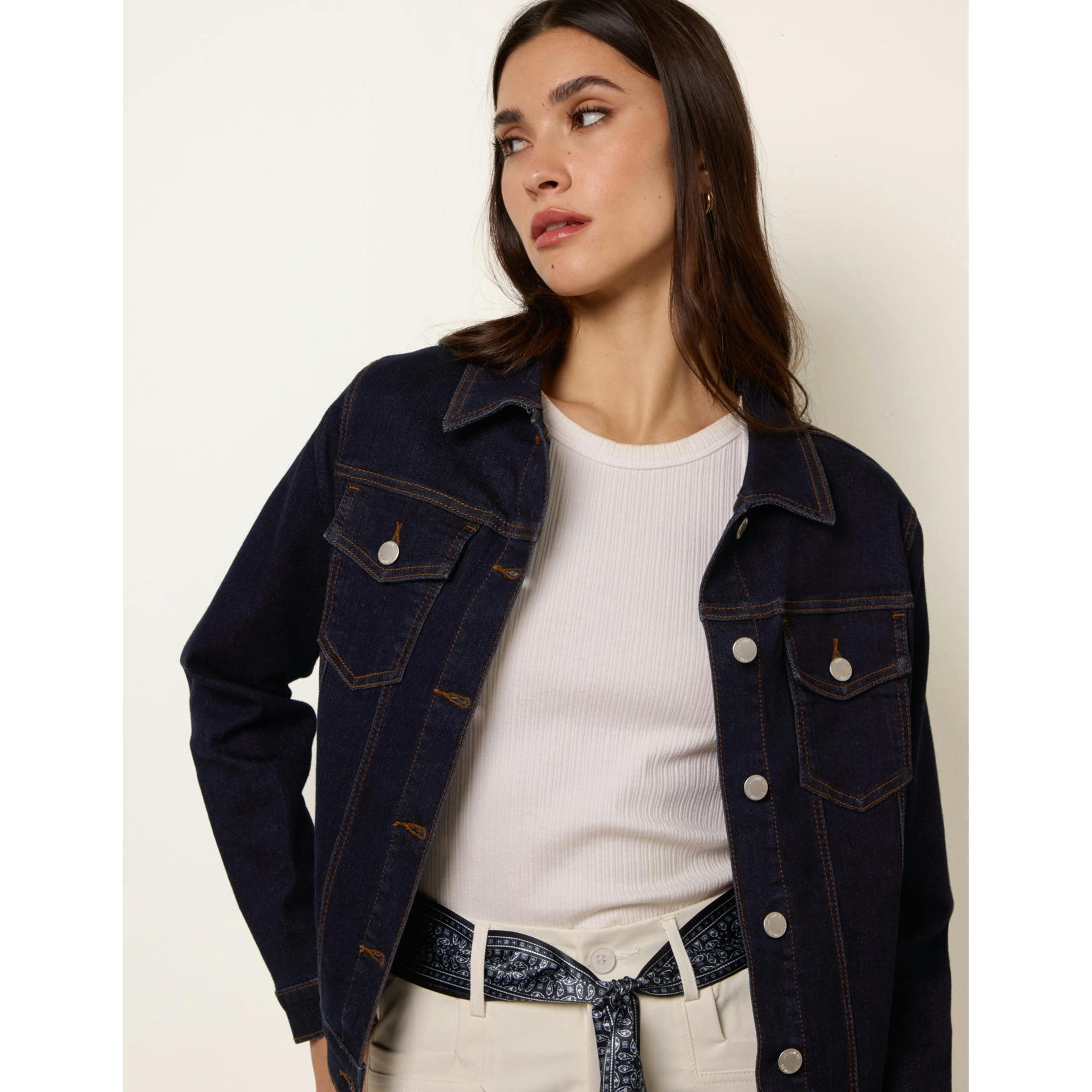 Blue Vanilla Boxy Denim Jacket  in Navy , view 3 of 6