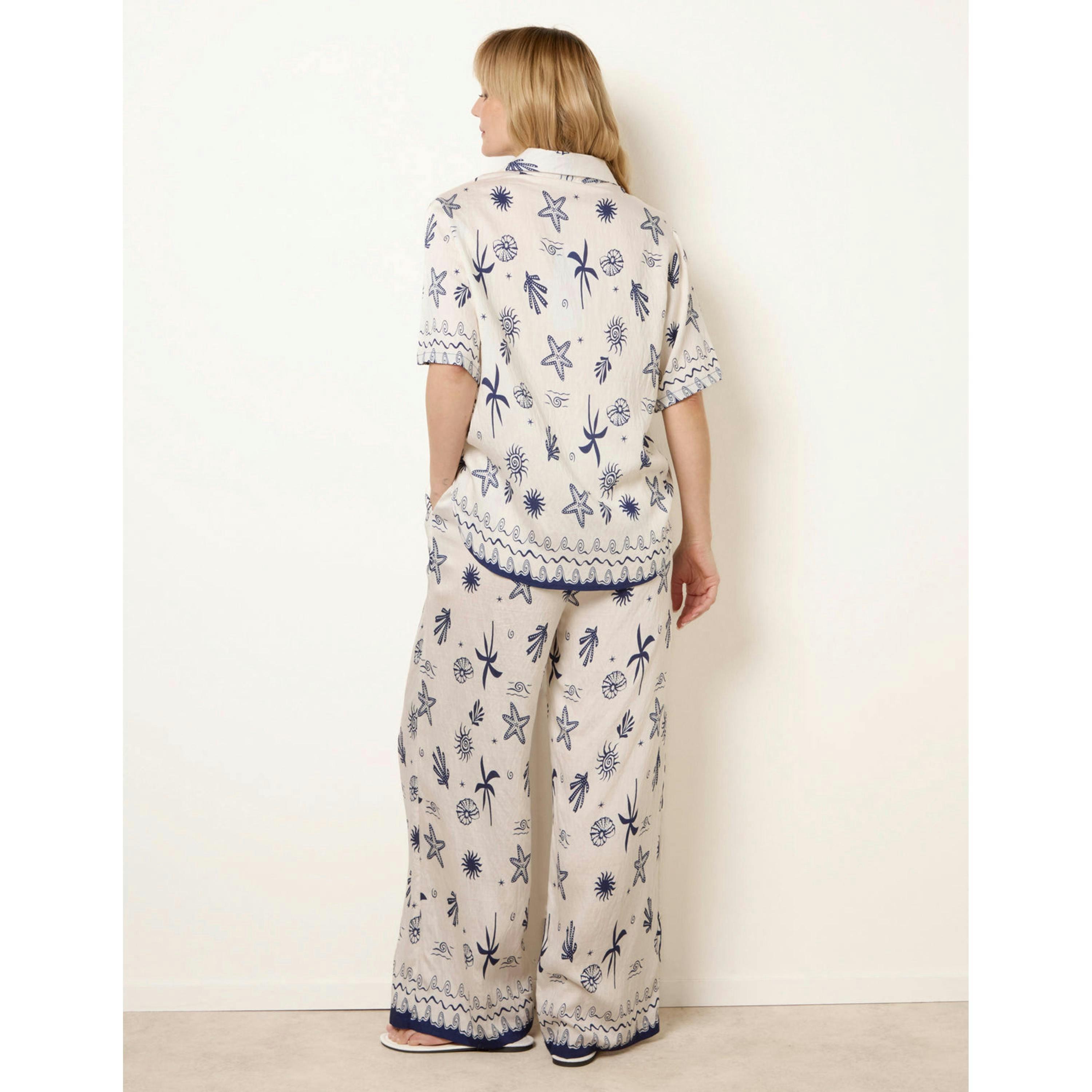 Blue Vanilla Co-Ord Set With Marine-Inspired Print  in Navy , view 2 of 4
