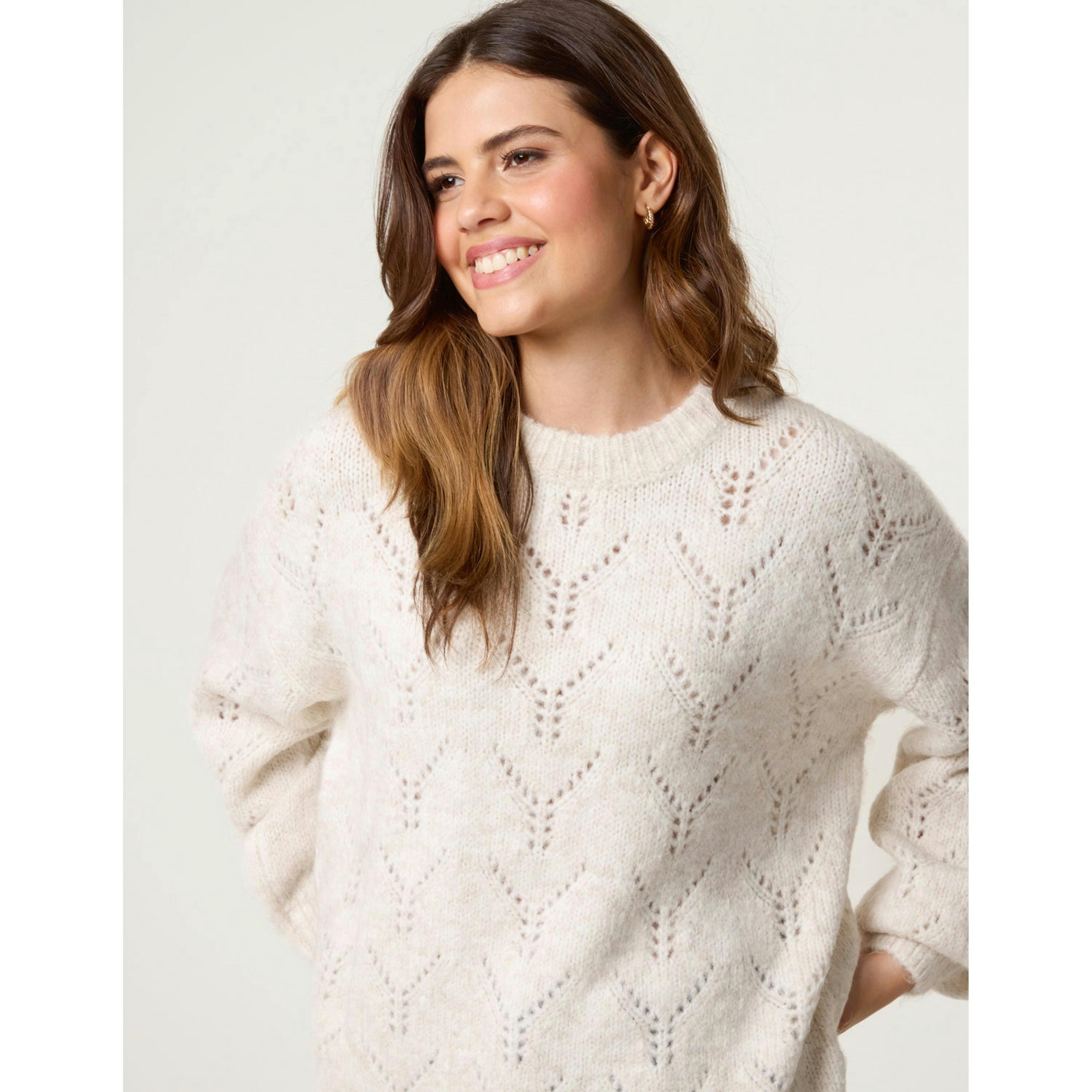Blue Vanilla Stitch Detail Jumper  in Stone , view 3 of 6