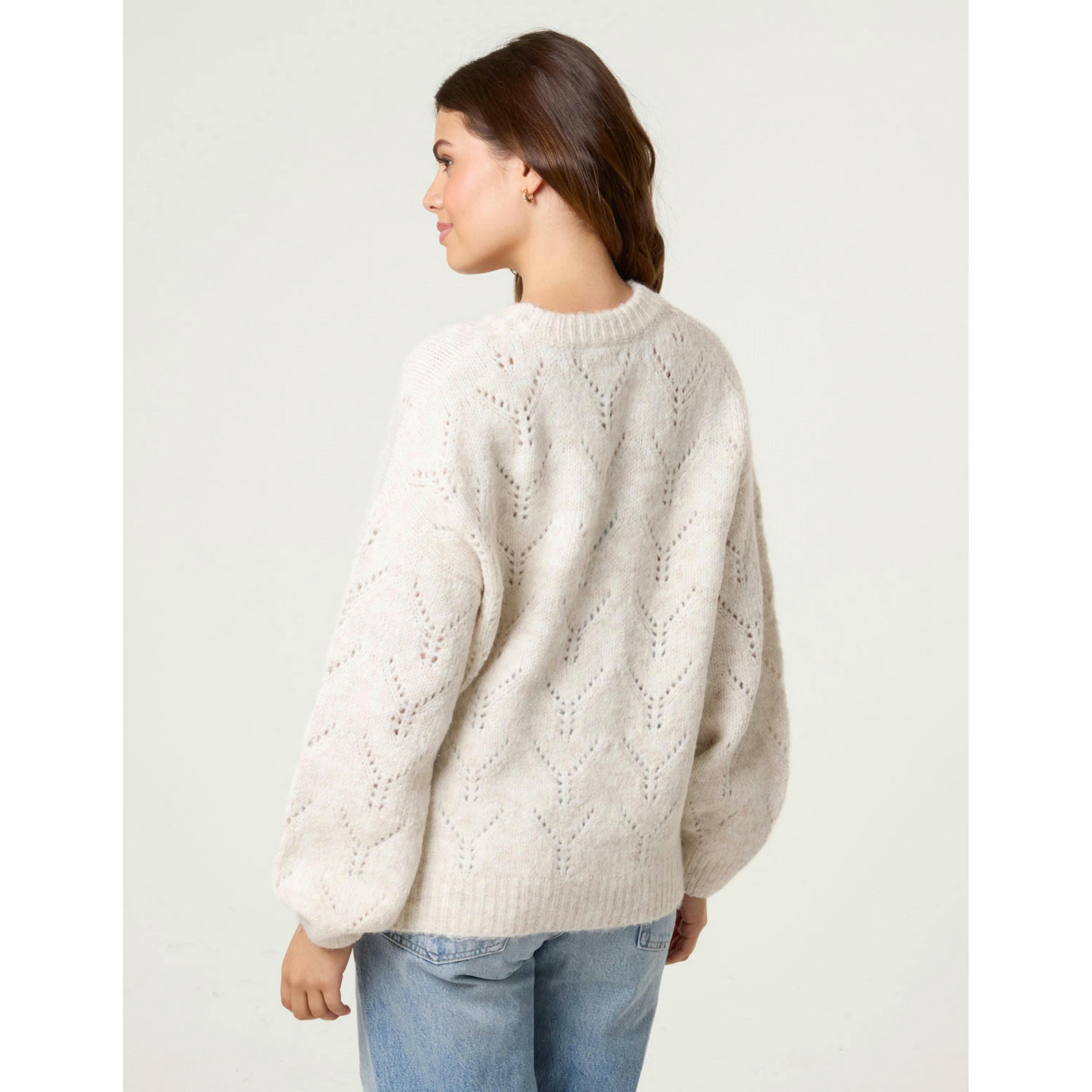 Blue Vanilla Stitch Detail Jumper  in Stone , view 5 of 6