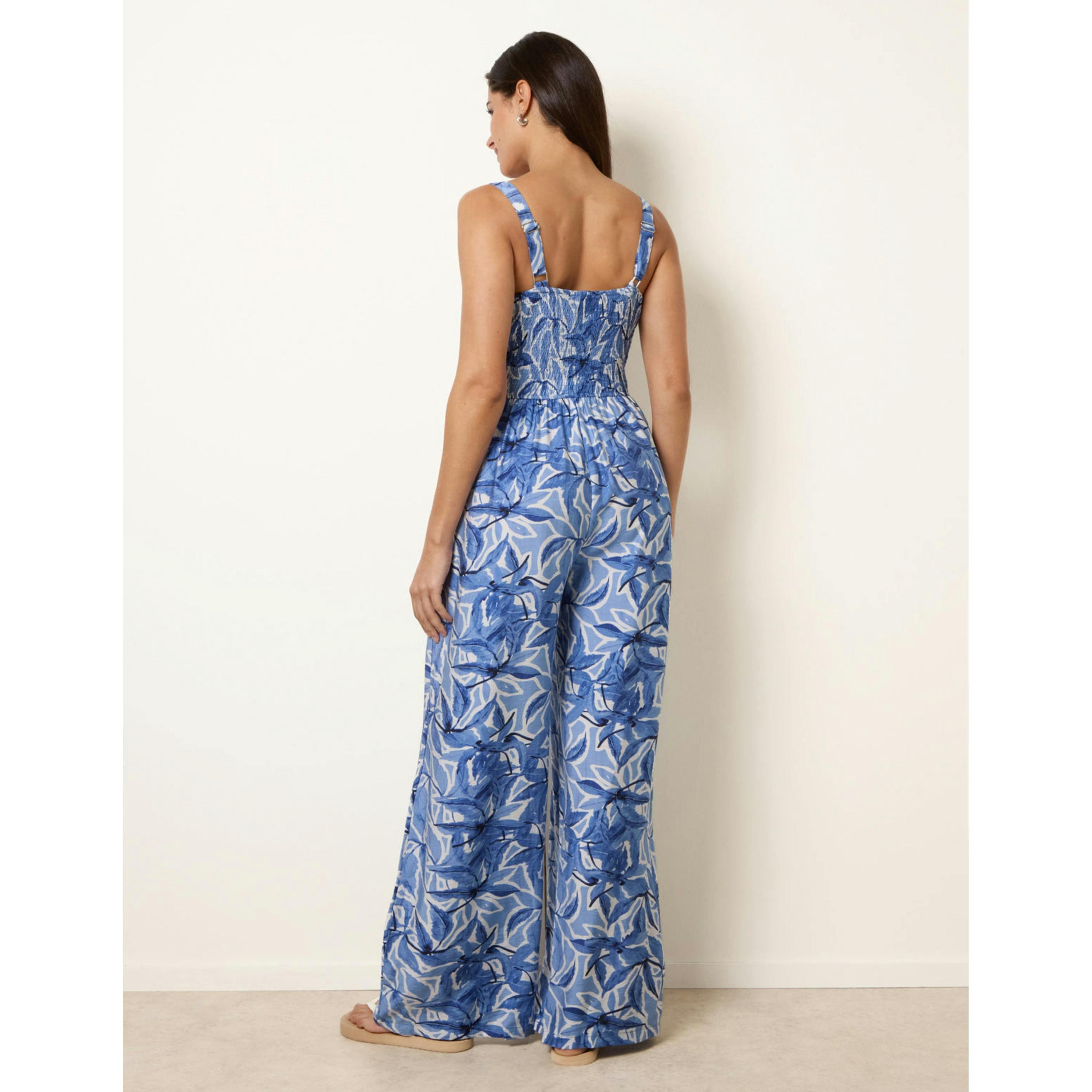 Blue Vanilla Tie Front Jumpsuit  in Navy , view 2 of 4