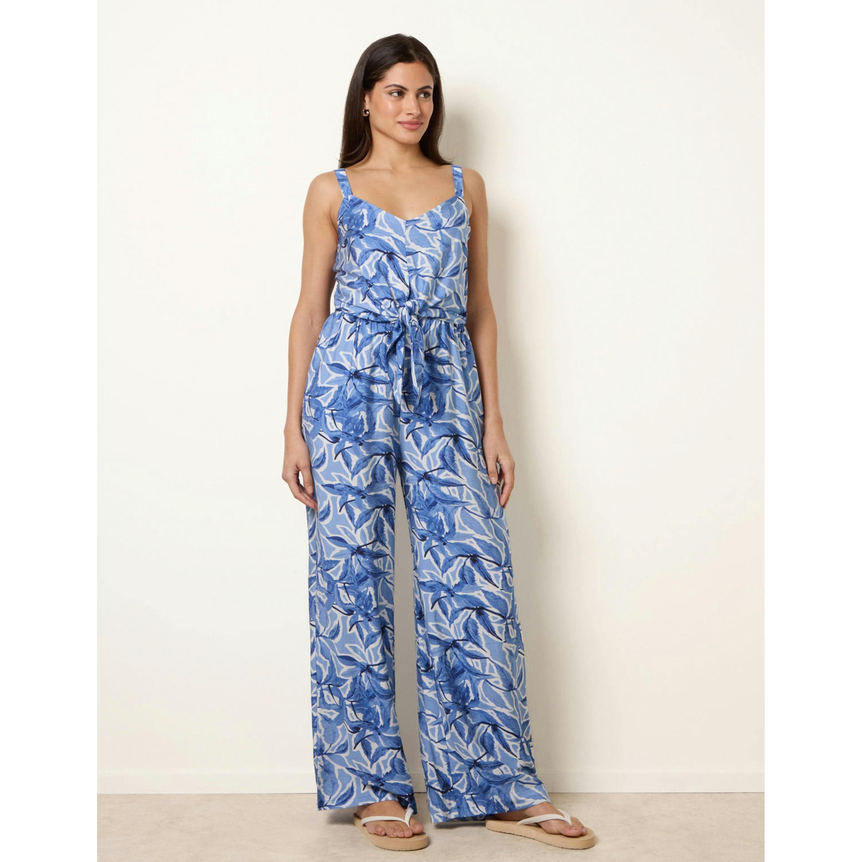 Blue Vanilla Tie Front Jumpsuit  in Navy , view 4 of 4