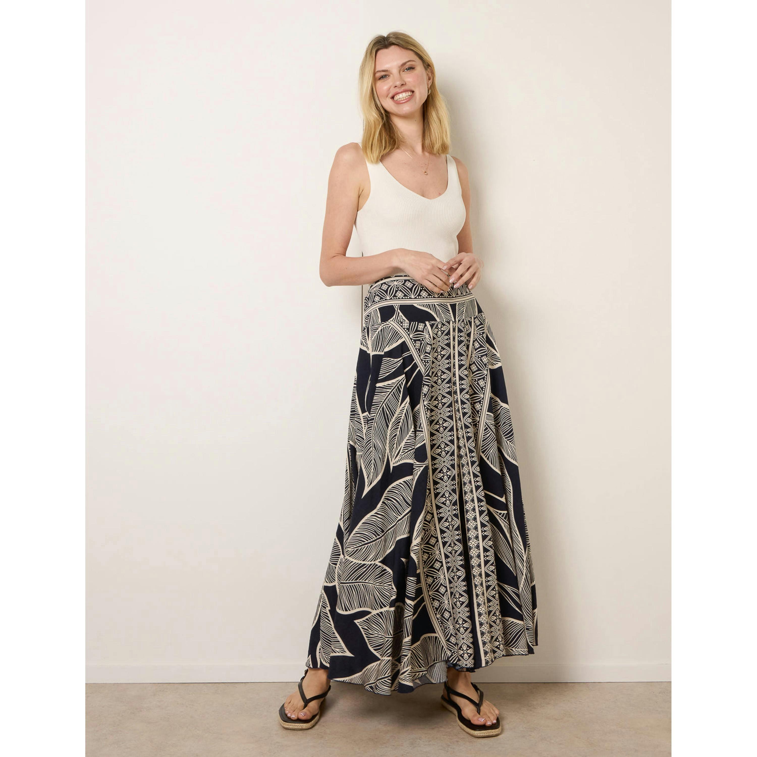 Blue Vanilla Deep Waist Extra Wide Flowy Trousers   in  Navy , view 1 of 4