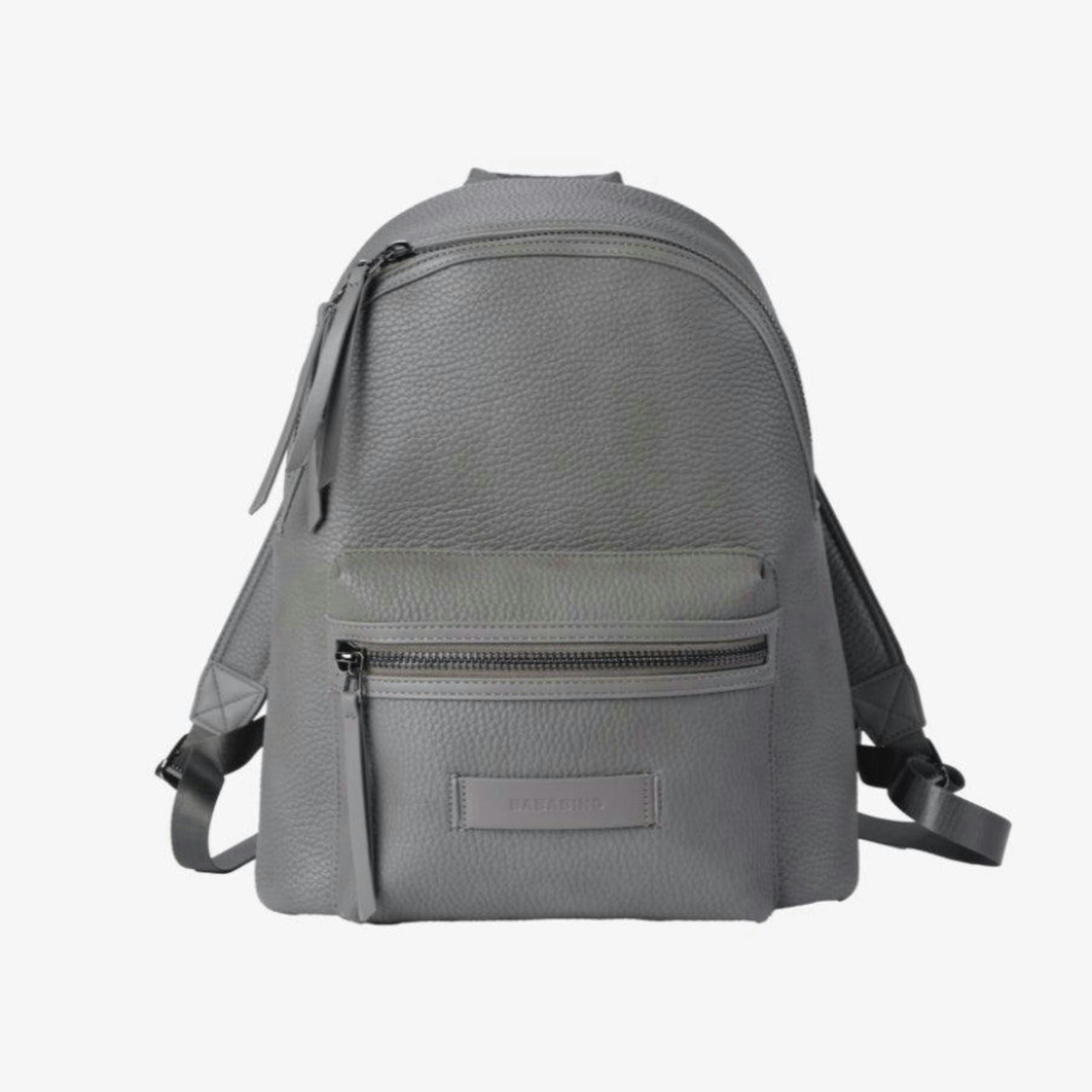 Bababing Luca Vegan Leather Backpack Changing Bag | Luxury Waterproof Nappy Bag | Grey , view 1 of 6
