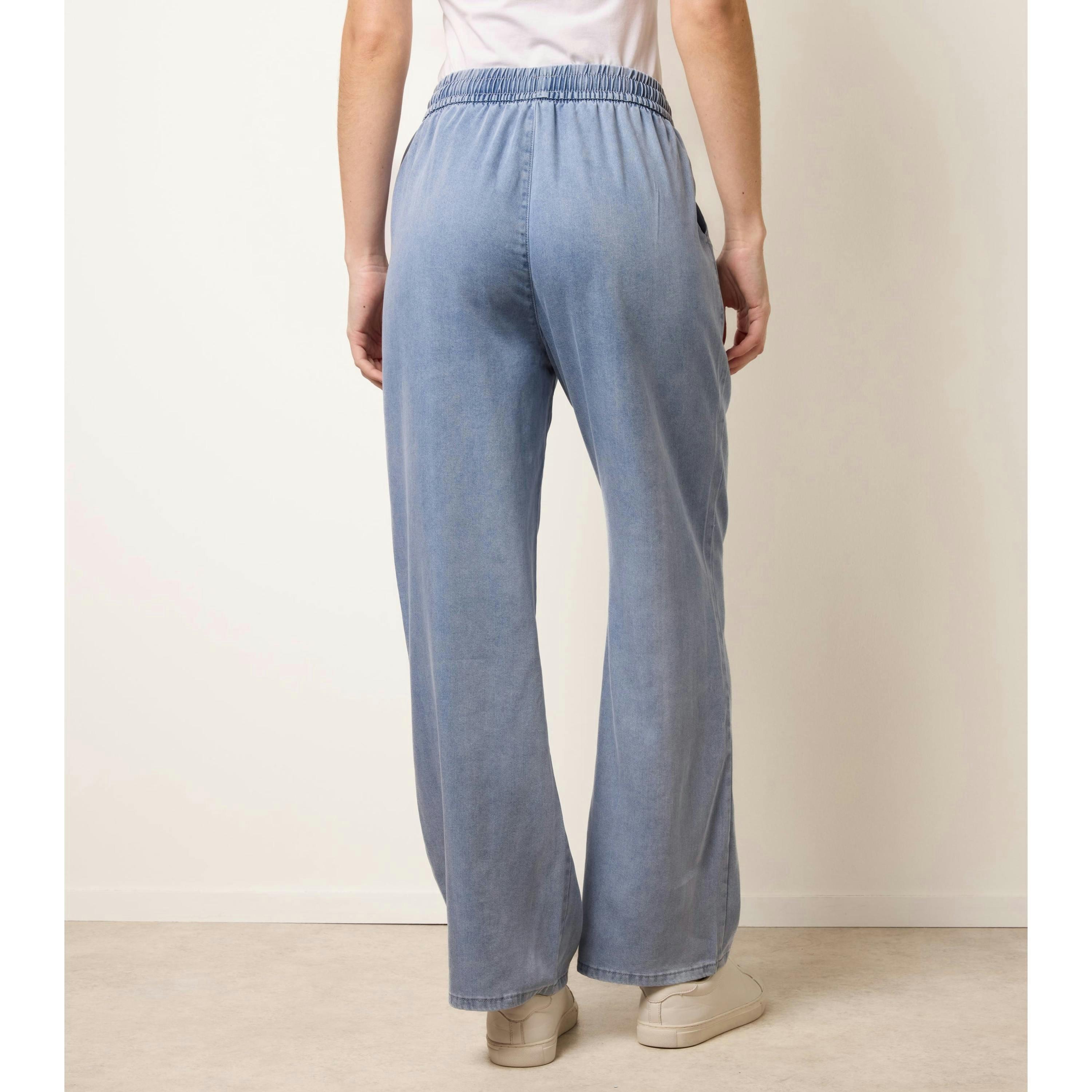 Blue Vanilla Elasticated Waist Wide Leg Jeans  in Blue , view 2 of 4