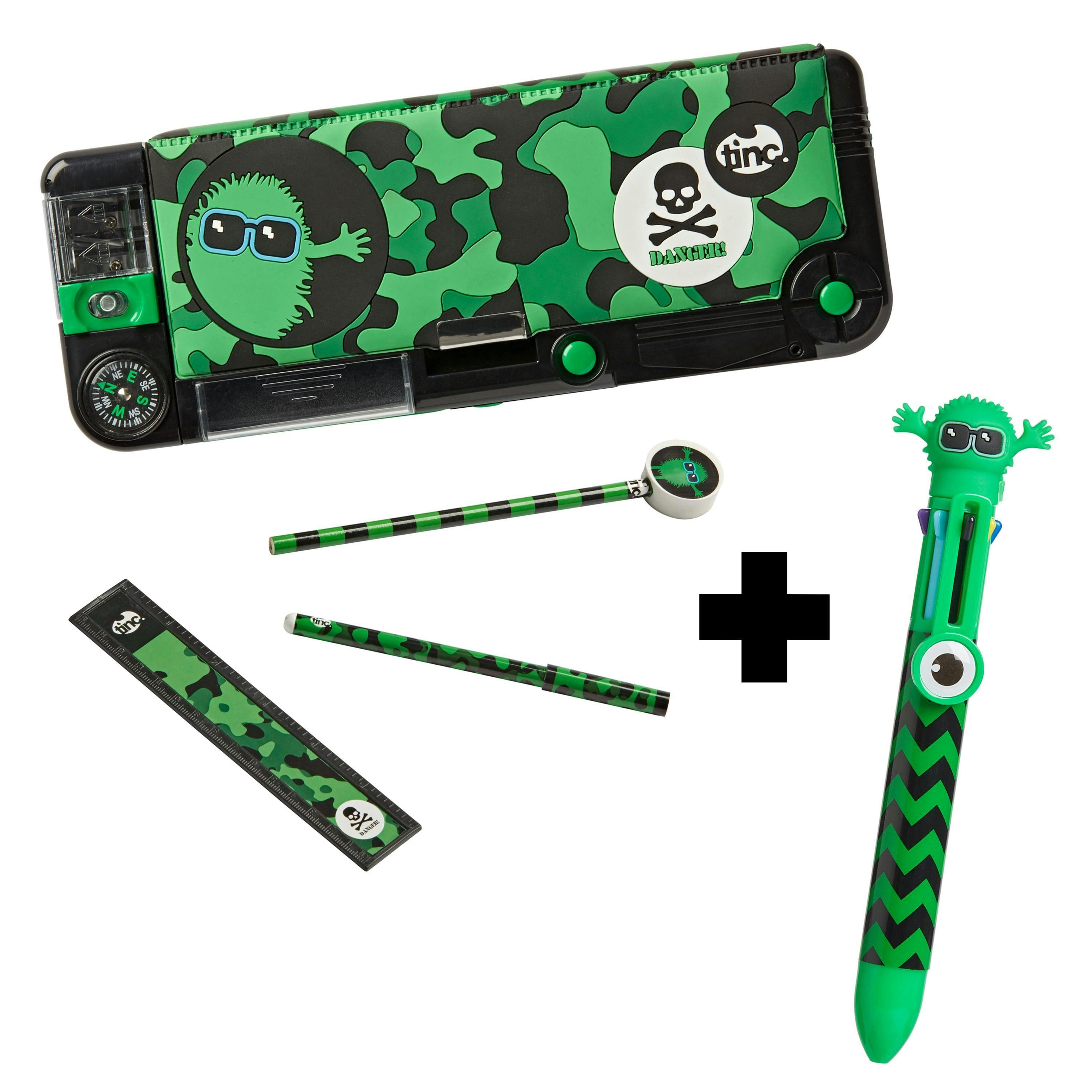 Bundle - Hugga Filled Compartment Pencil Case & Multi Click Pen , view 1 of 6