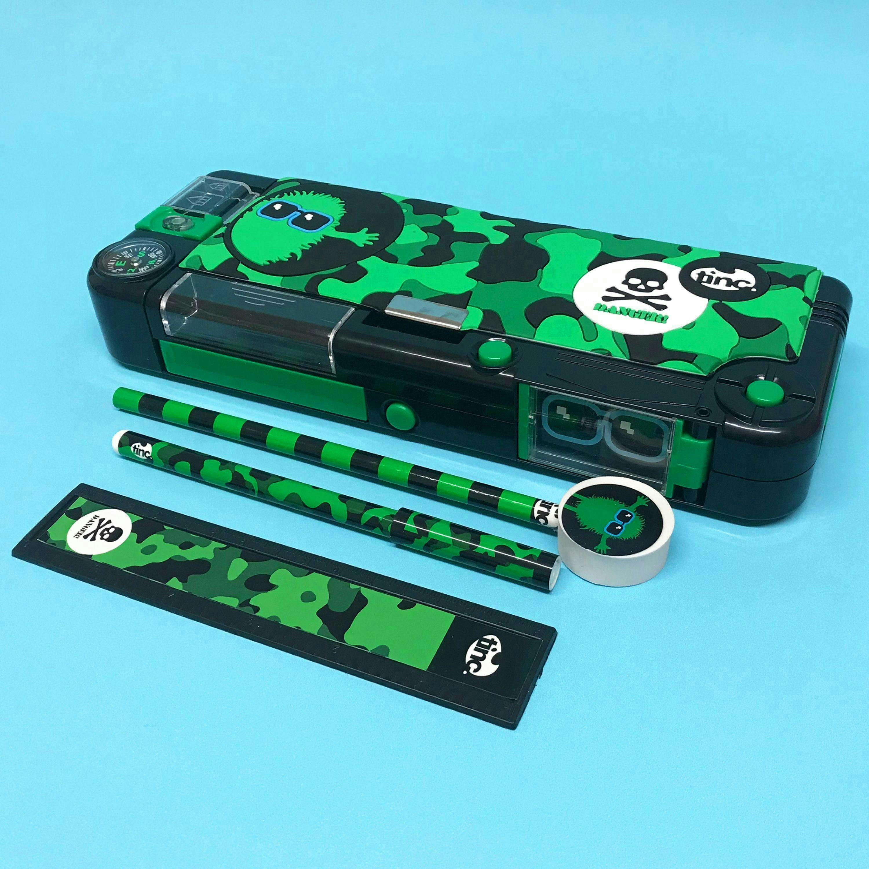 Bundle - Hugga Filled Compartment Pencil Case & Multi Click Pen , view 4 of 6