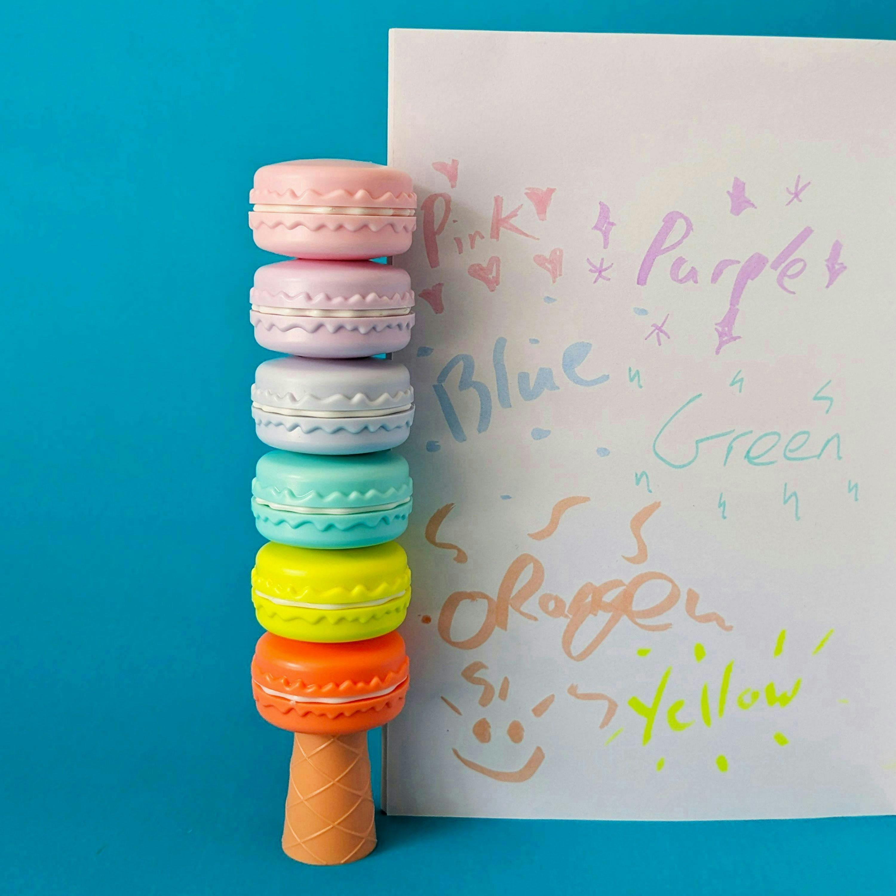 Bundle - Macaroon Highlighters, Lip Balms, Erasers & Pom Pom Pen , view 2 of 6