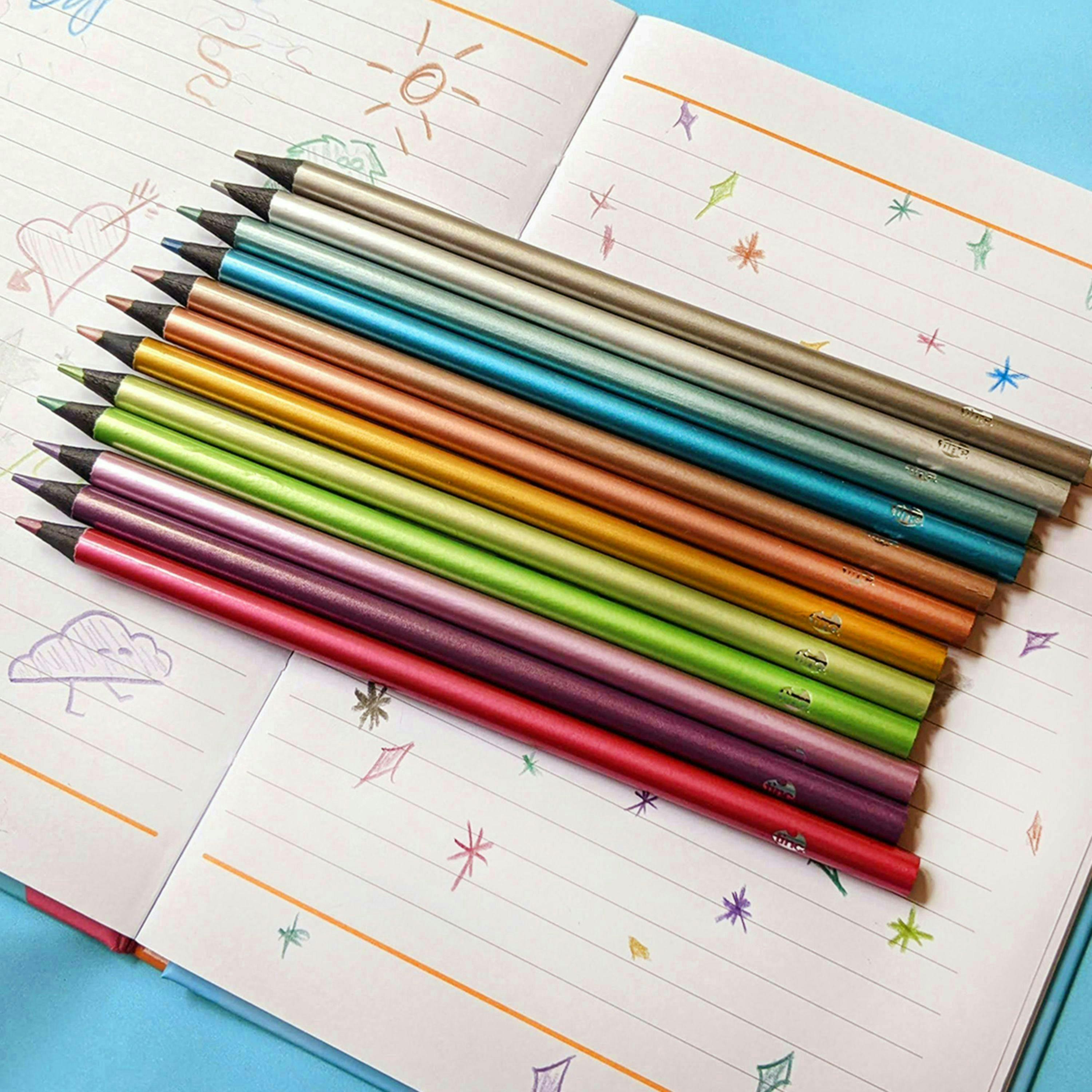 Bundle - A5 Heart Notebook, Metallic Colouring Pencils & Sweetie Highlighters , view 2 of 6