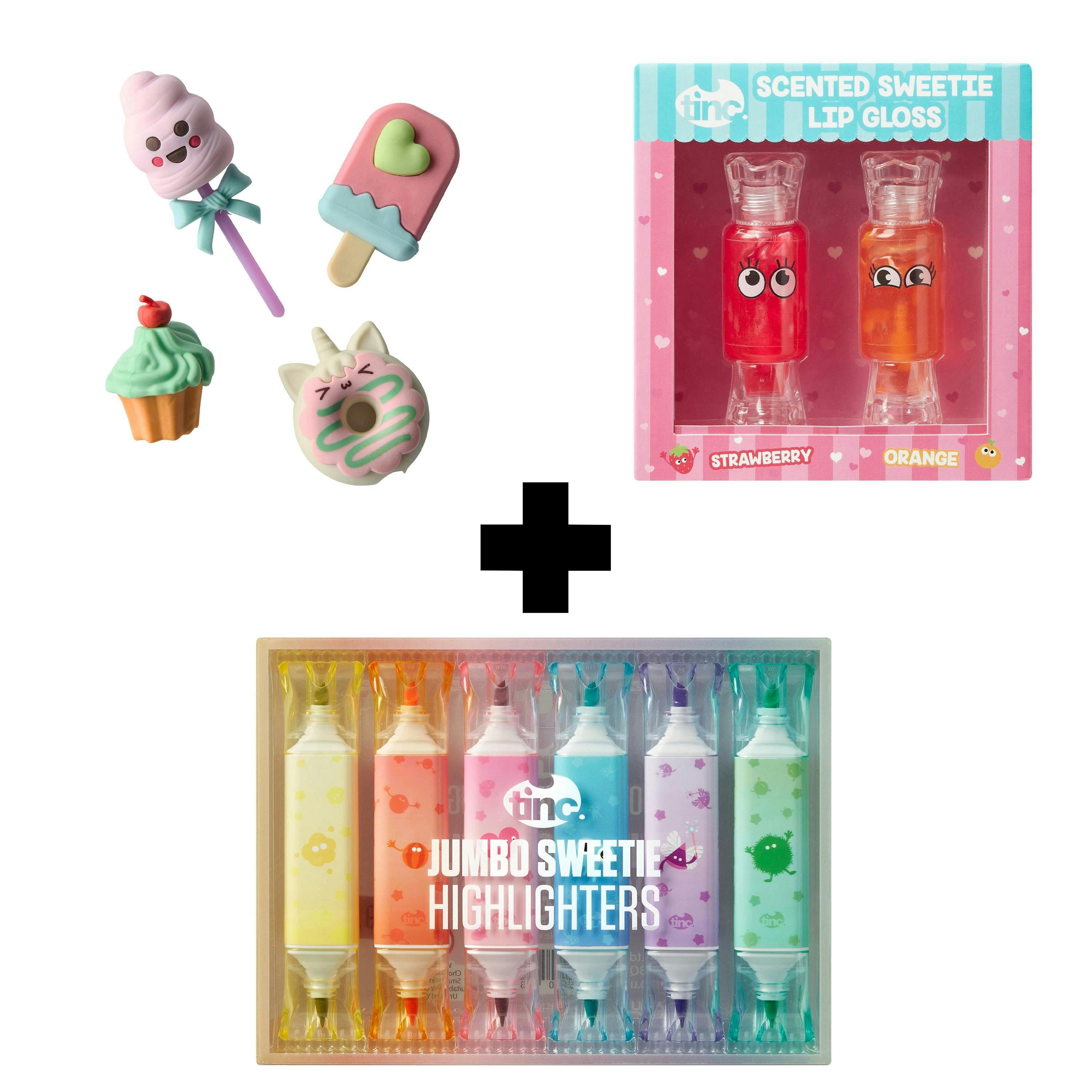 Bundle - Sweetie Lip Gloss, Highlighters & Treats Erasers , view 1 of 6