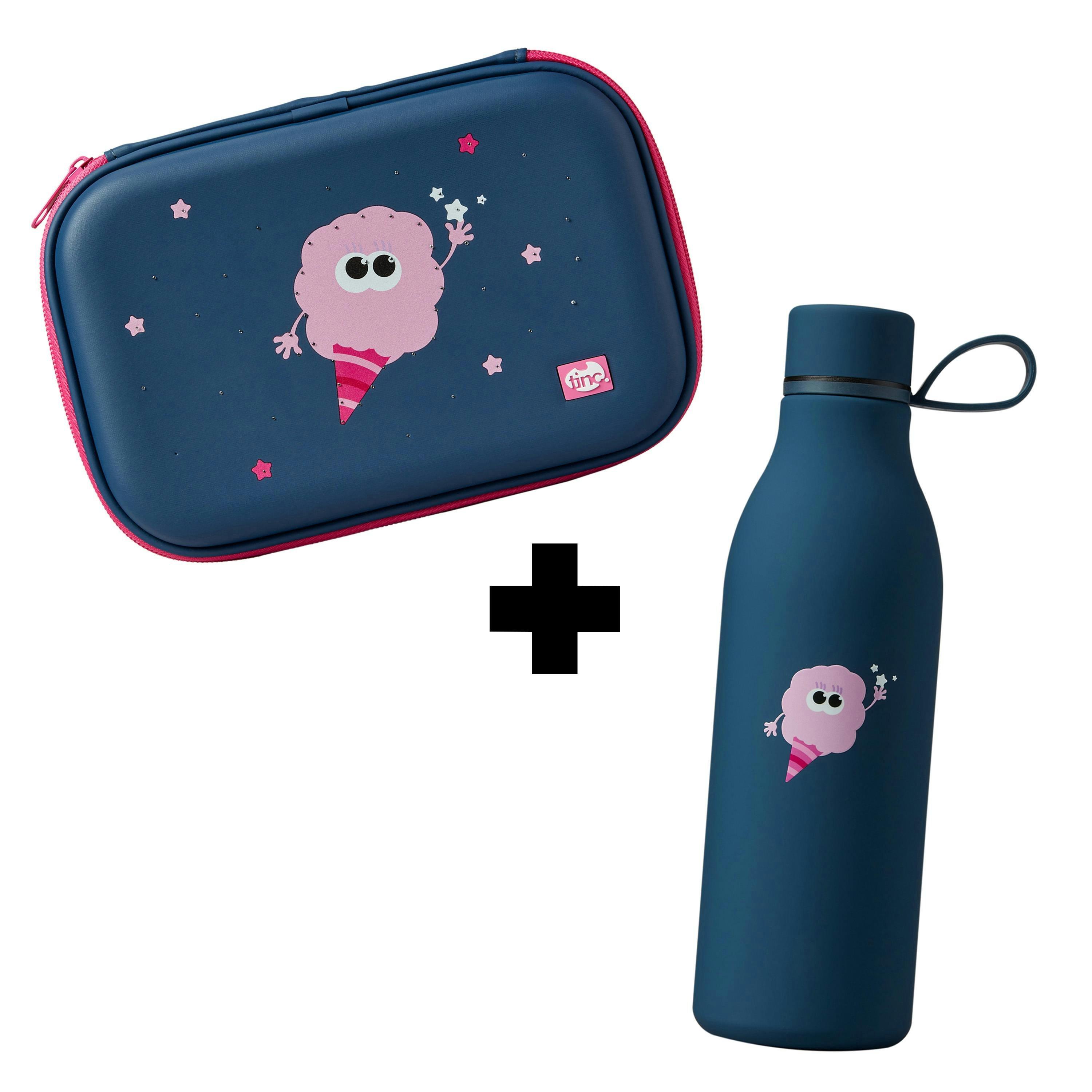 Bundle - Navy Flossie Light Up Pencil Case  & Metal Water Bottle , view 1 of 6