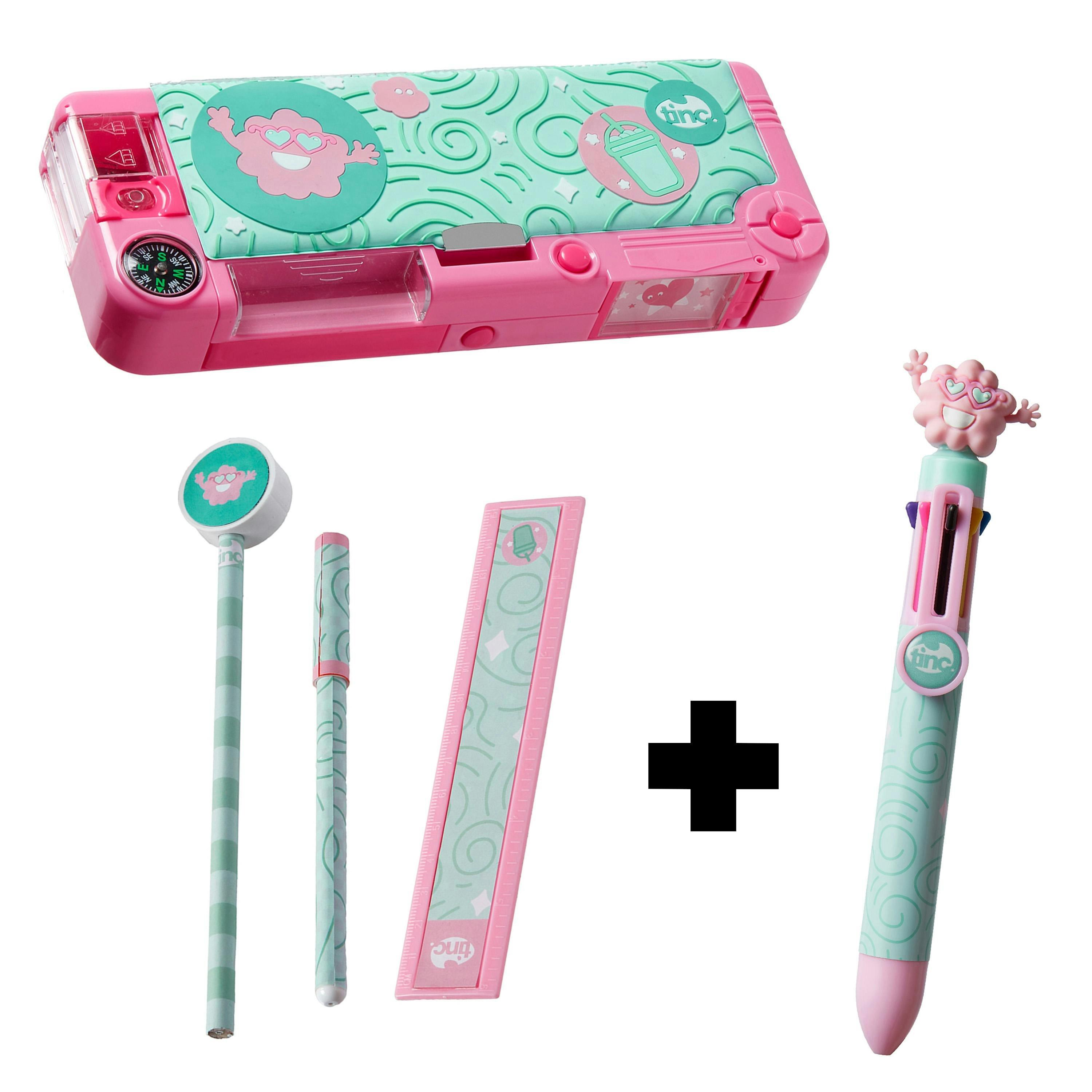 Bundle - Mintees Filled Compartment Pencil Case & Multi Click Pen , view 1 of 6