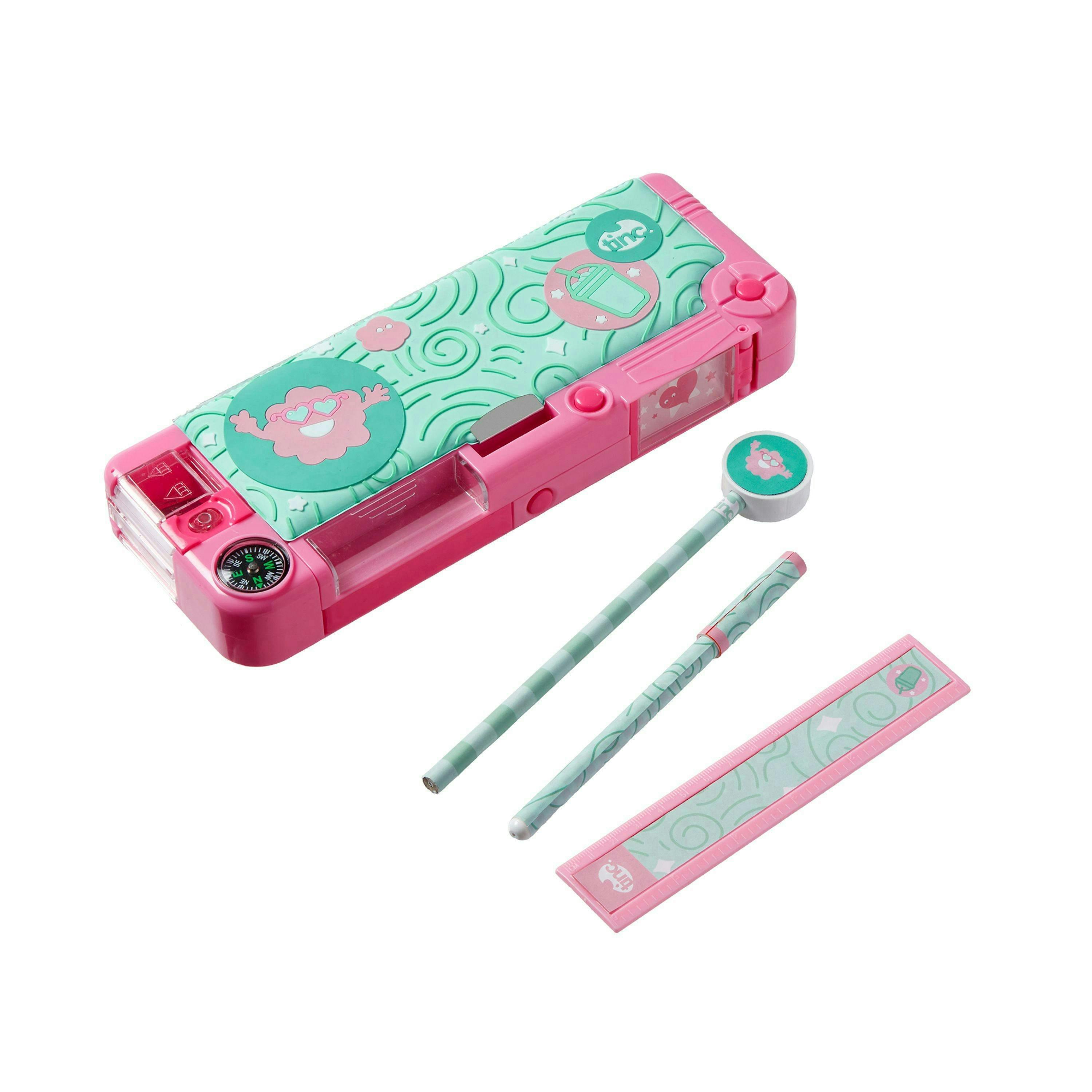 Bundle - Mintees Filled Compartment Pencil Case & Multi Click Pen , view 2 of 6