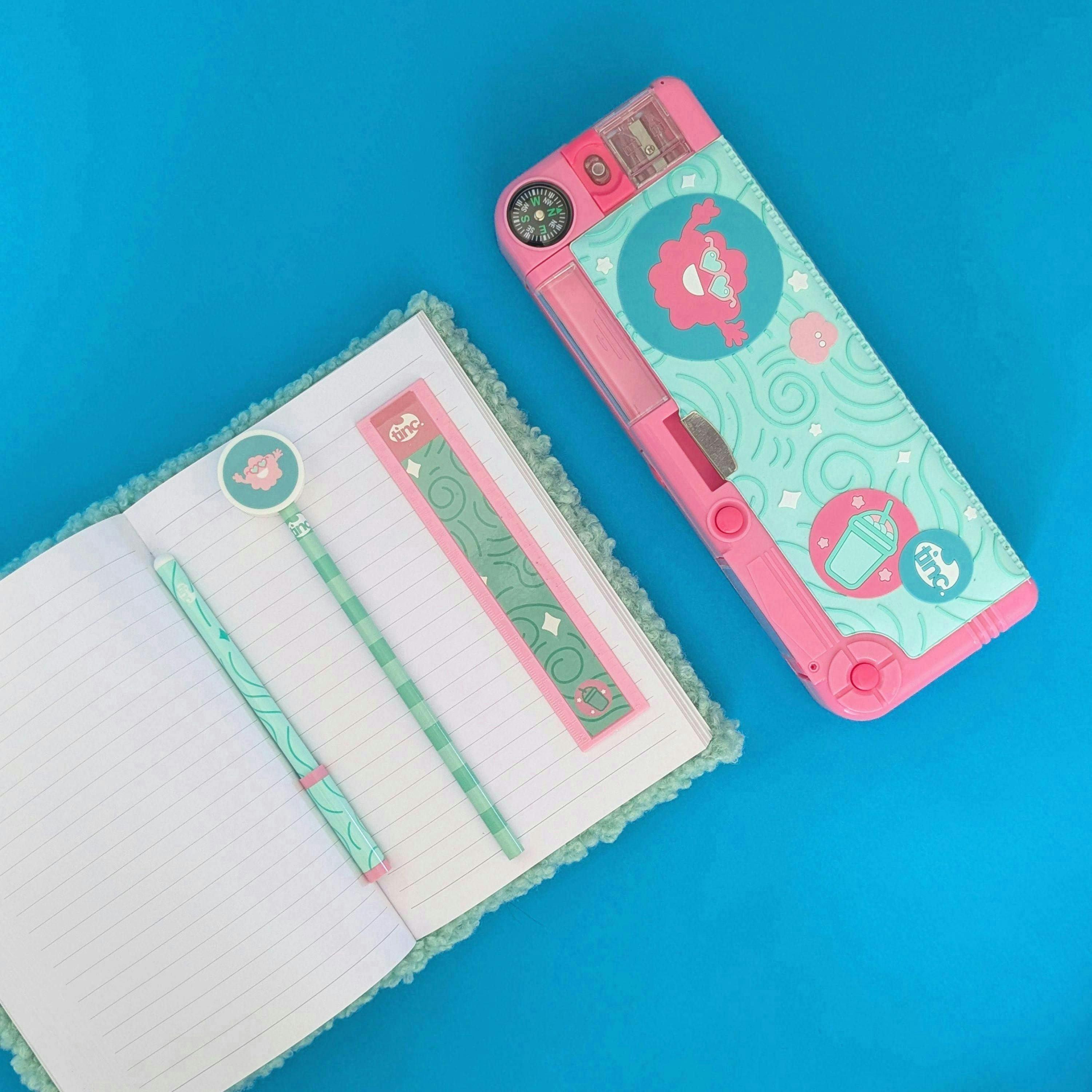 Bundle - Mintees Filled Compartment Pencil Case & Multi Click Pen , view 5 of 6