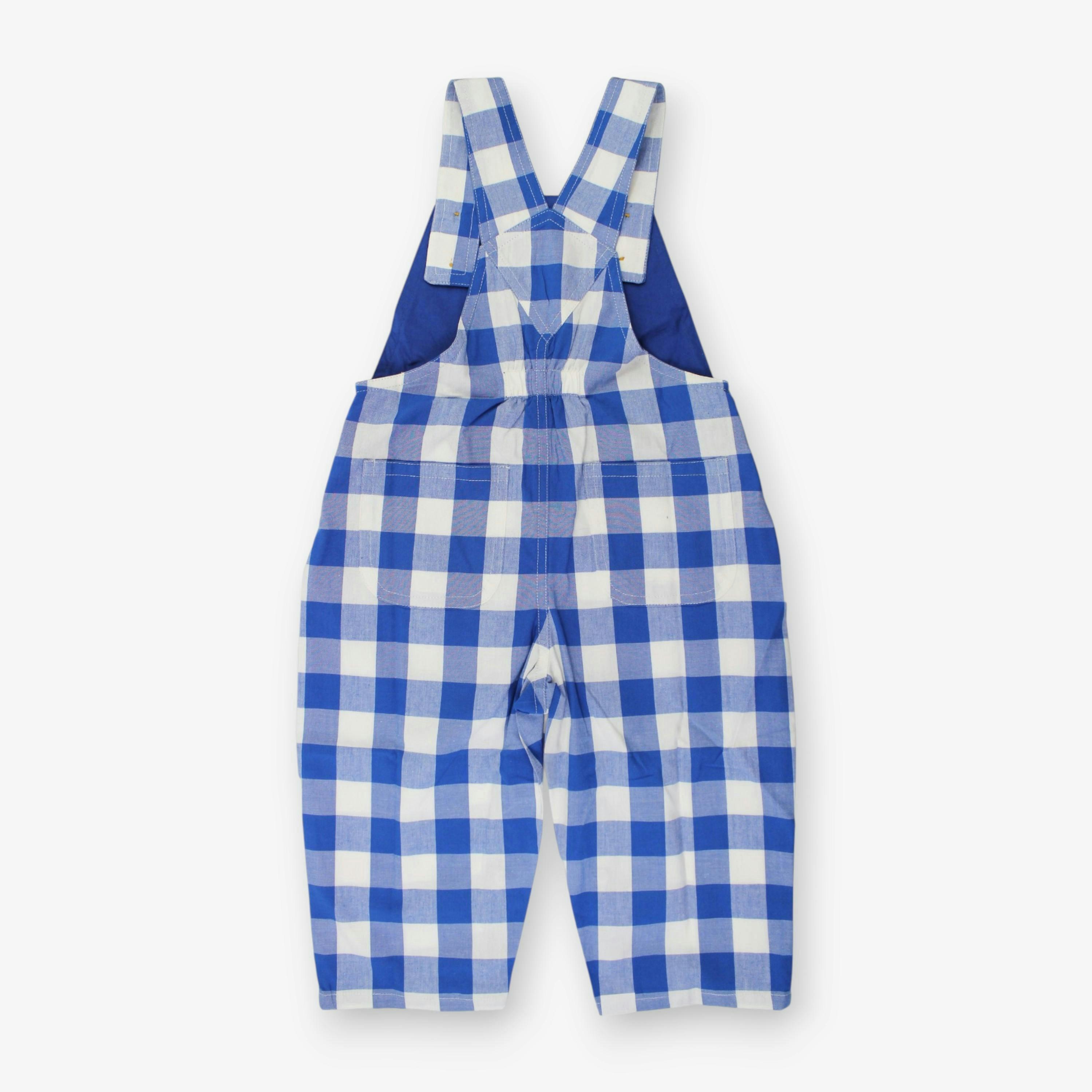 Organic Blue Gingham Woven Dungarees , view 3 of 3